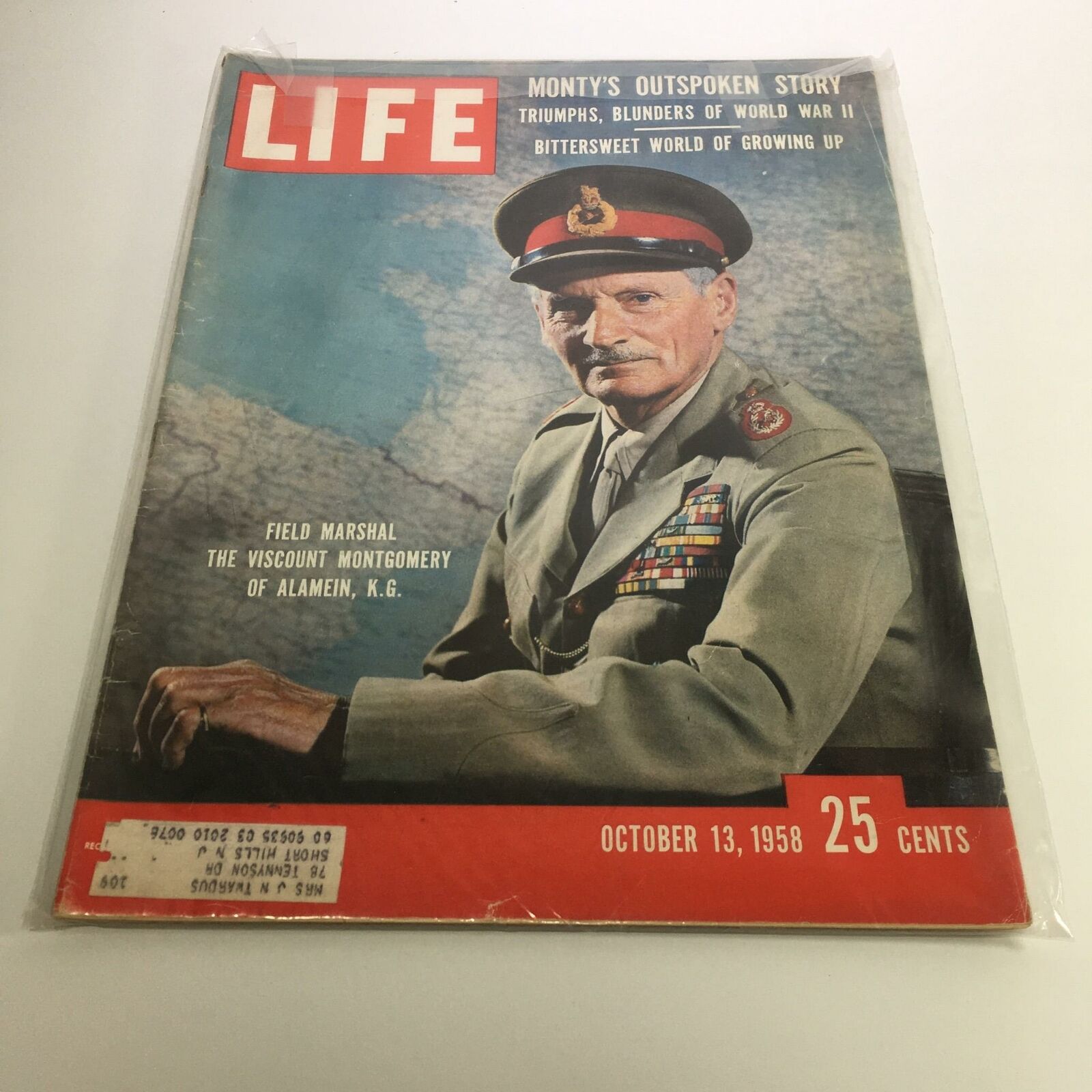 Life Magazine October 13 1958 Field Marshal The Viscount Montgomer of Alamein KG