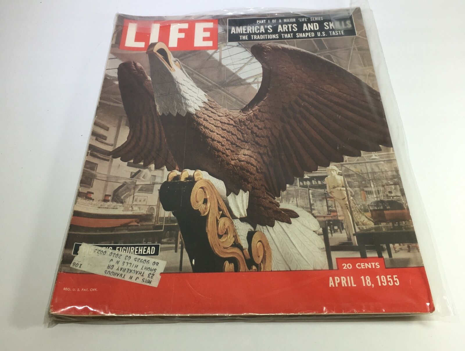 VTG Life Magazine April 18 1955 - Eagle Frigate Figurehead / America's Art Skill