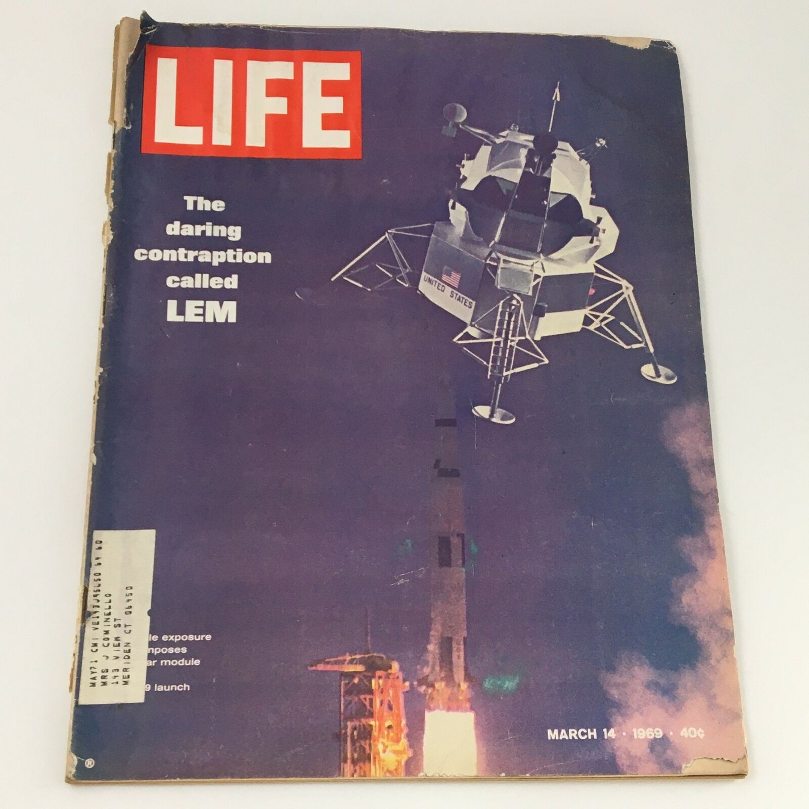 VTG Life Magazine March 14 1969 The Daring Contraption Called LEM Cover Feature