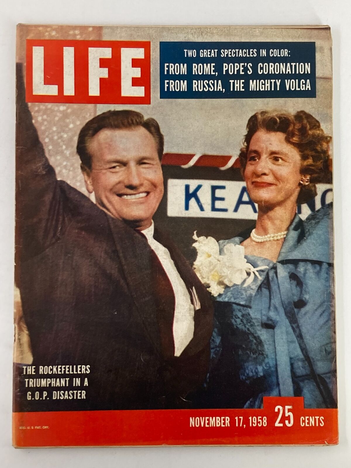 VTG Life Magazine November 17 1958 The Rockefellers Triumphant No Label