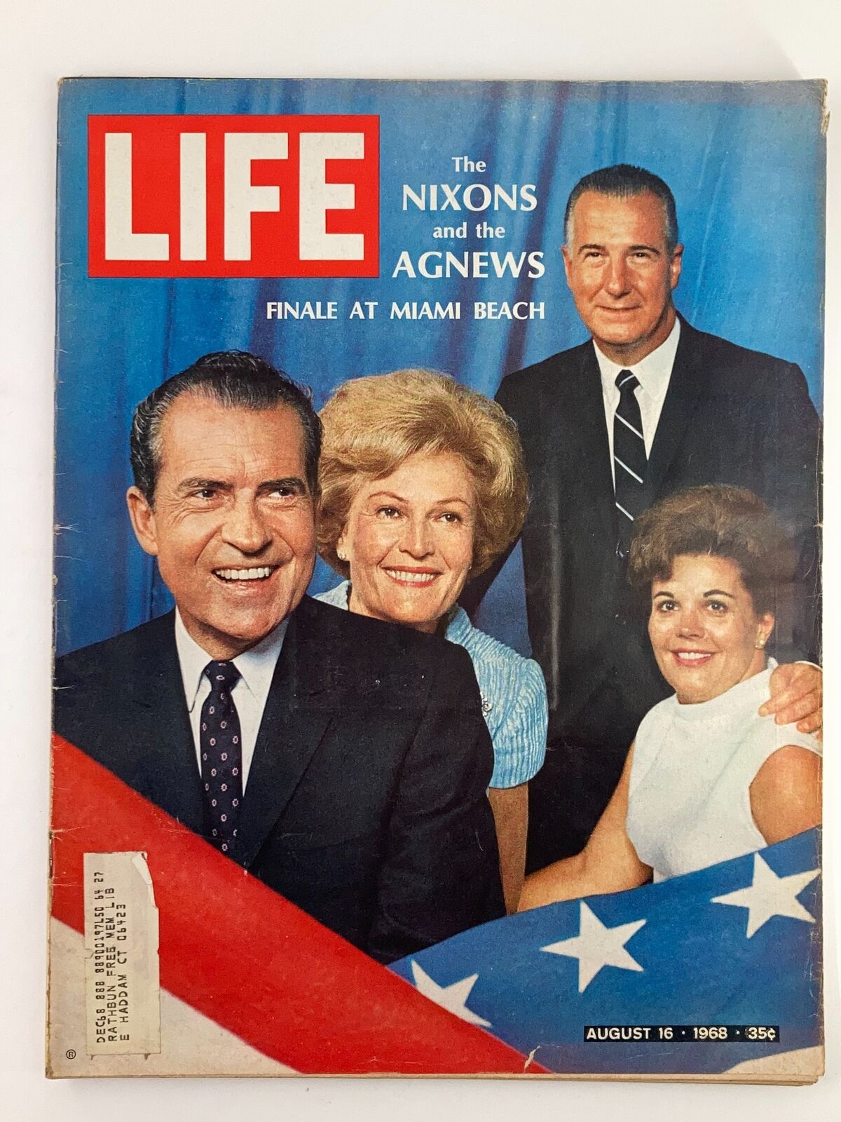 VTG Life Magazine August 16 1968 The Nixons and The Agnews at Miami Beach