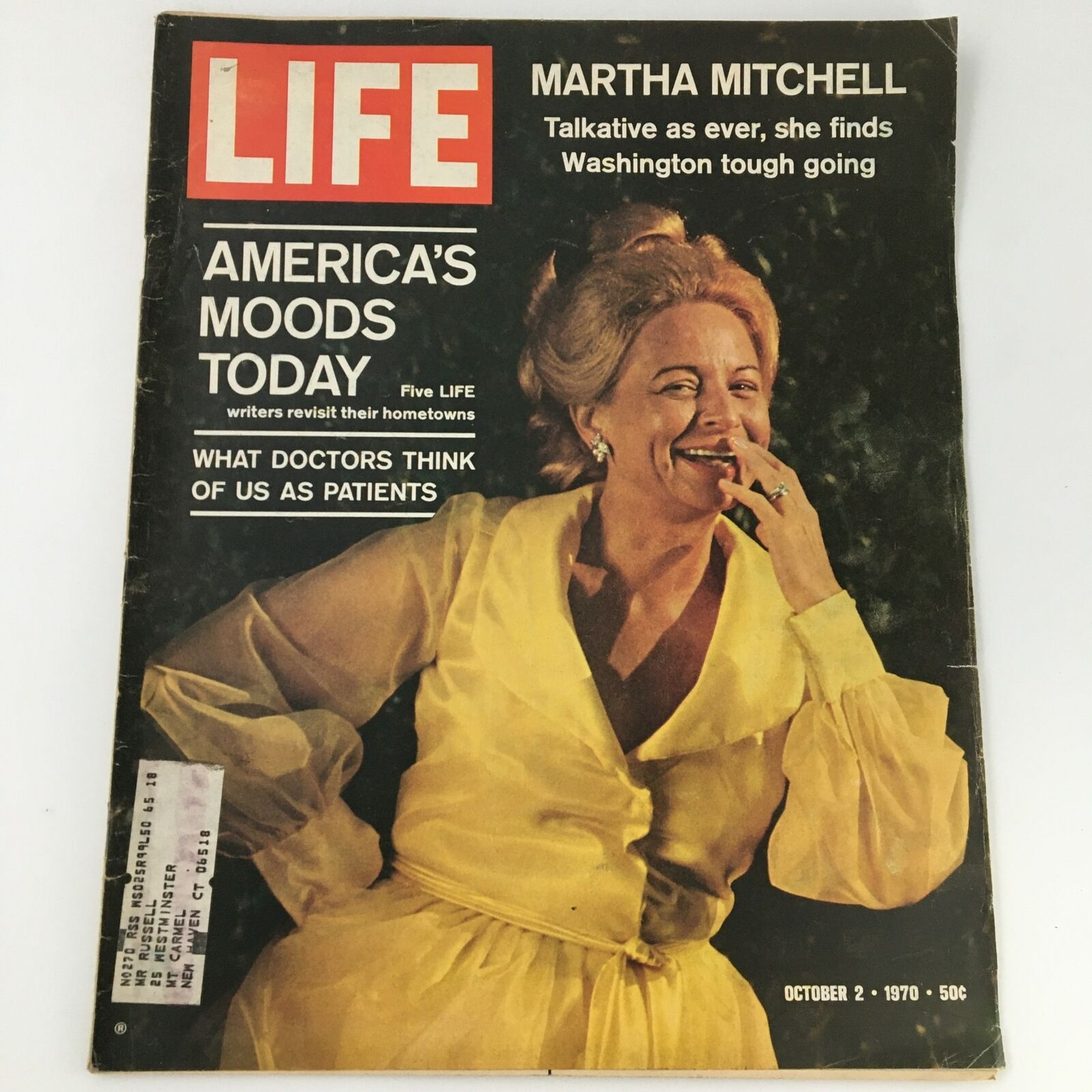 VTG Life Magazine October 2 1970 John N. Mitchell ex-wife Martha Mitchell Cover