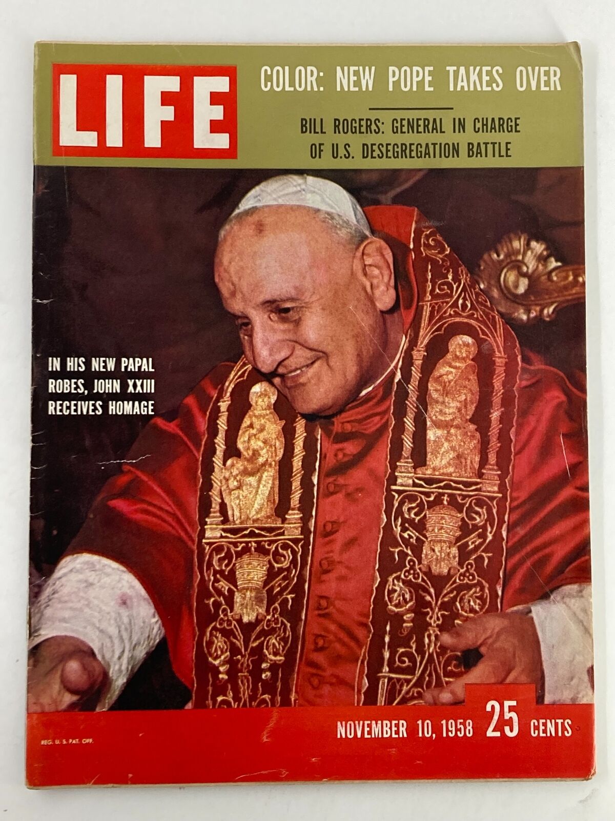 VTG Life Magazine November 10 1958 John XXIII Receives Homage No Label