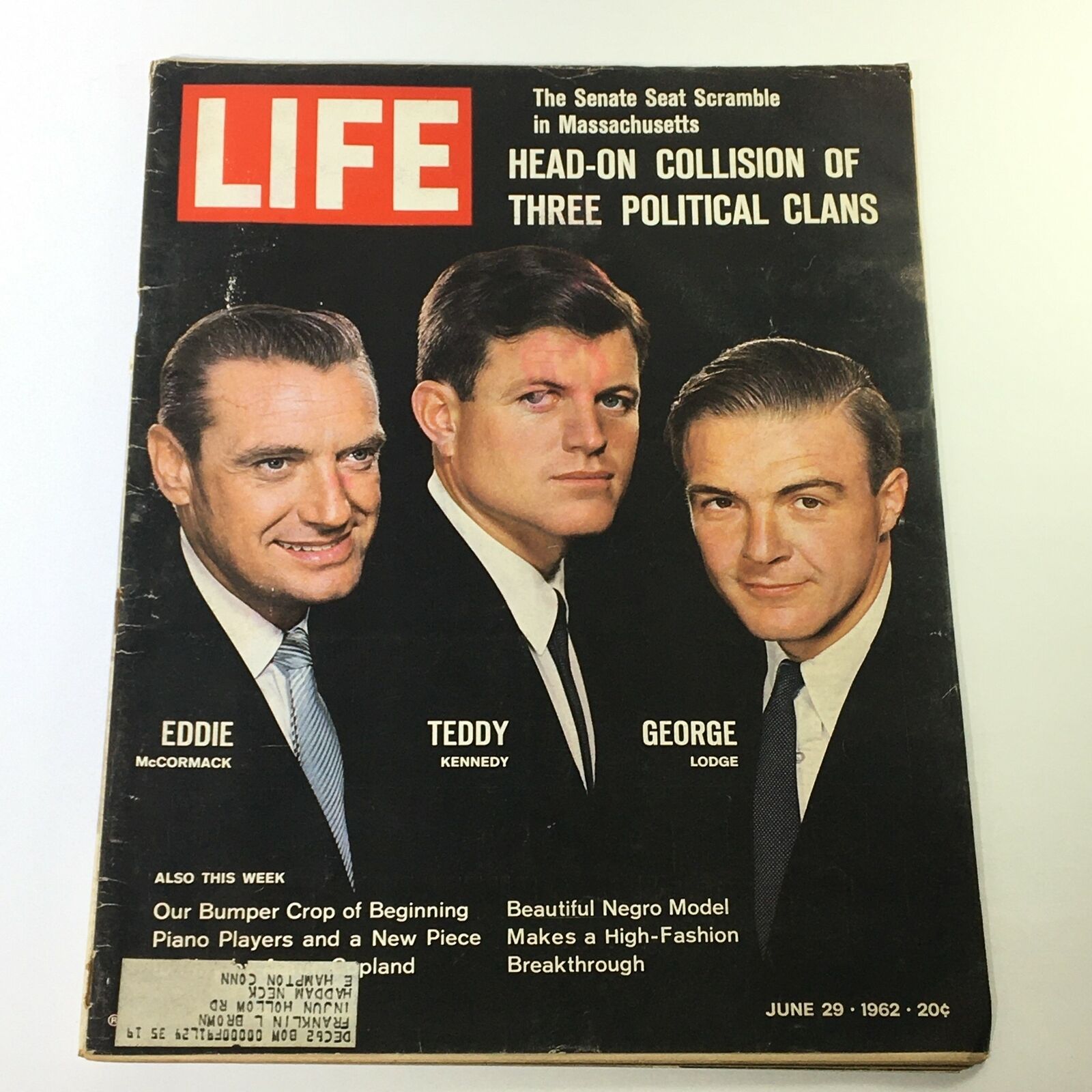 Life Magazine June 29 1962 Eddie McCormack, Teddy Kennedy, George Lodge Feature