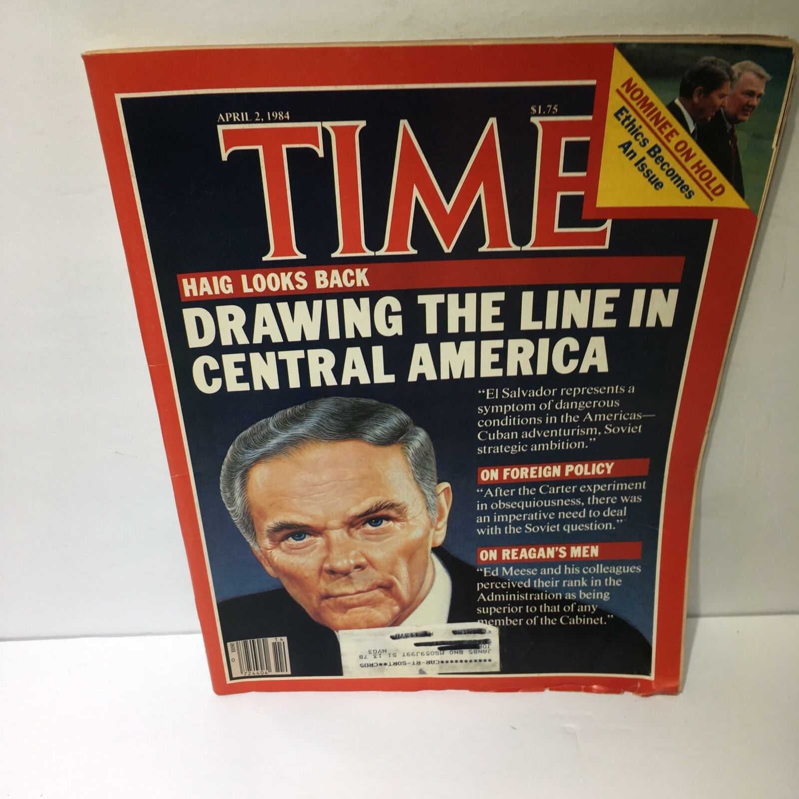 Time Magazine April 2 1984 Haig Looks Back Drawing The Line In Central America