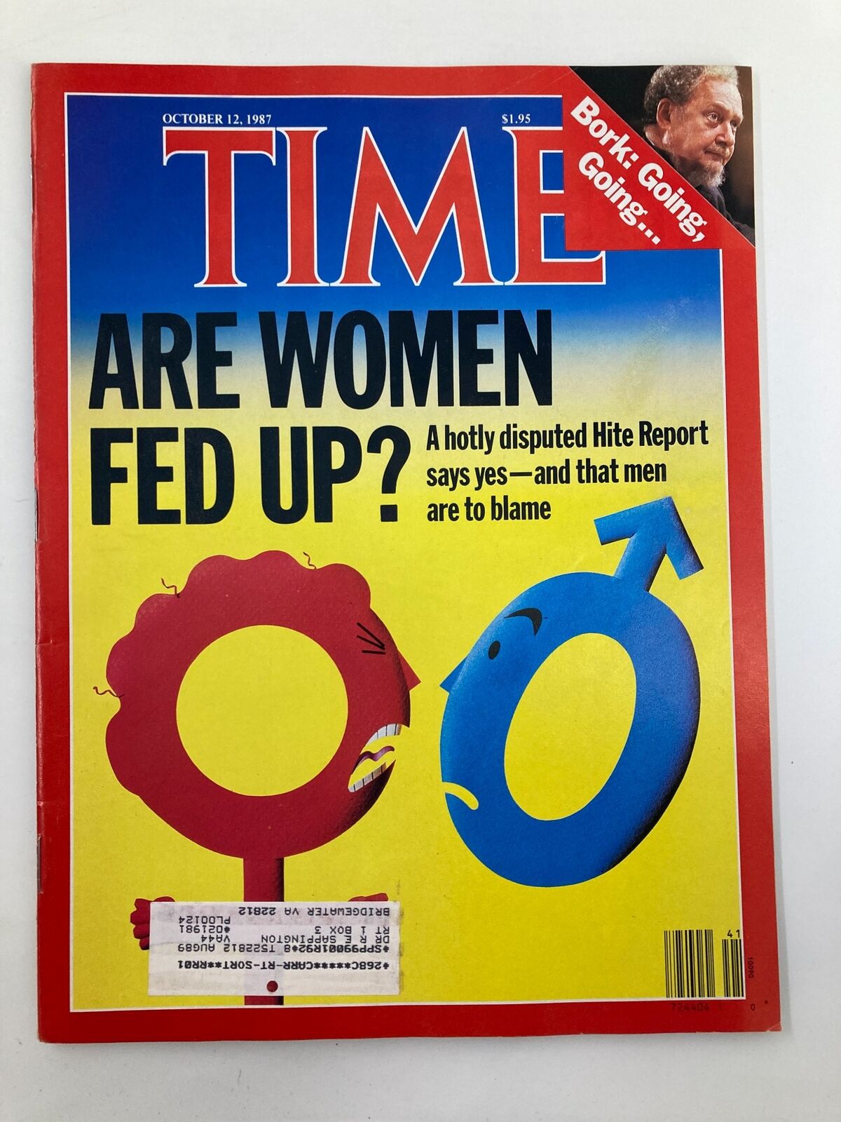 VTG Time Magazine October 13 1987 Are Women Fed Up and that Men Are To Blame VG