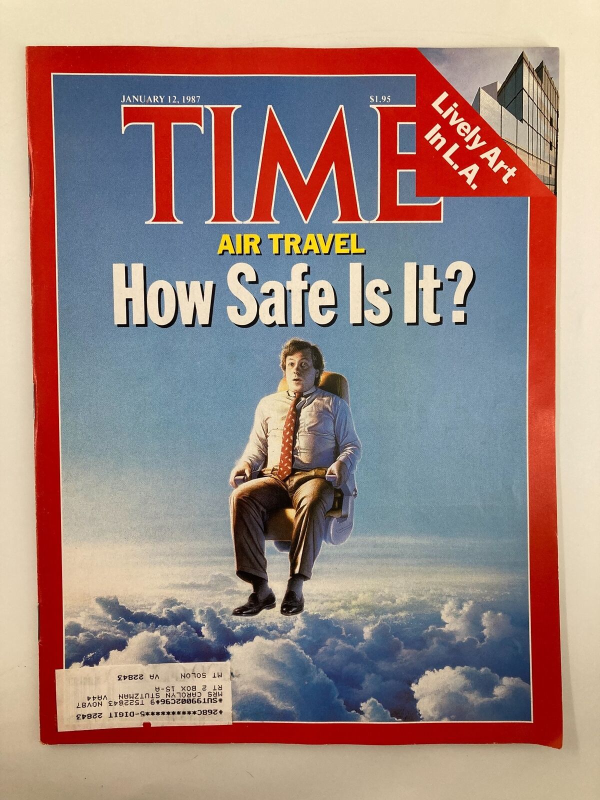 VTG Time Magazine January 12 1987 Air Travel How Safe Is It? & Lively Art in LA