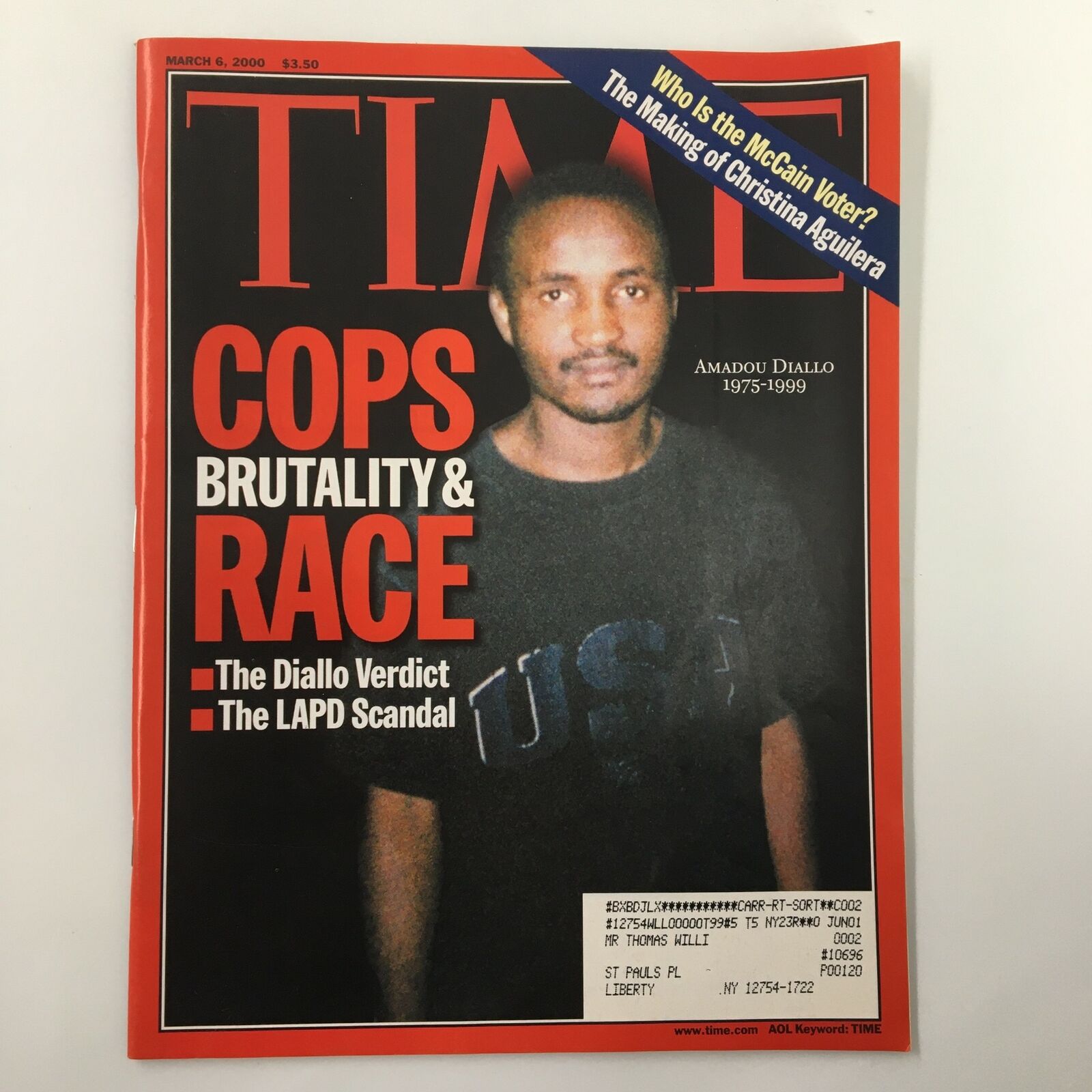 Time Magazine March 6 2000 Amadou Diallo 1975-1999 Cops, Brutality & Race VG