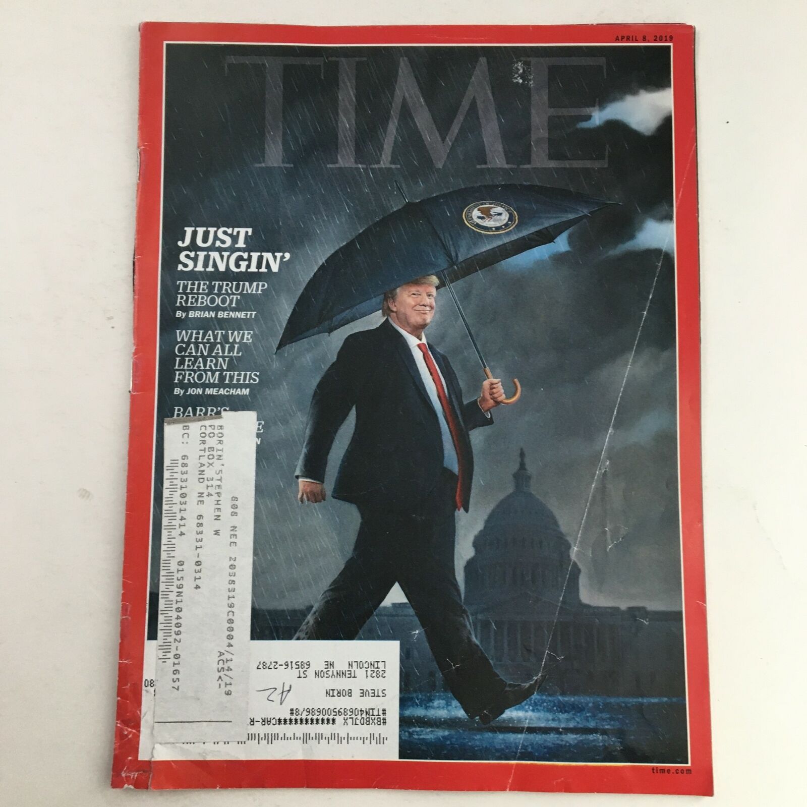 Time Magazine April 9 2019 Donald Trump Just Singin & The Trump Reboot