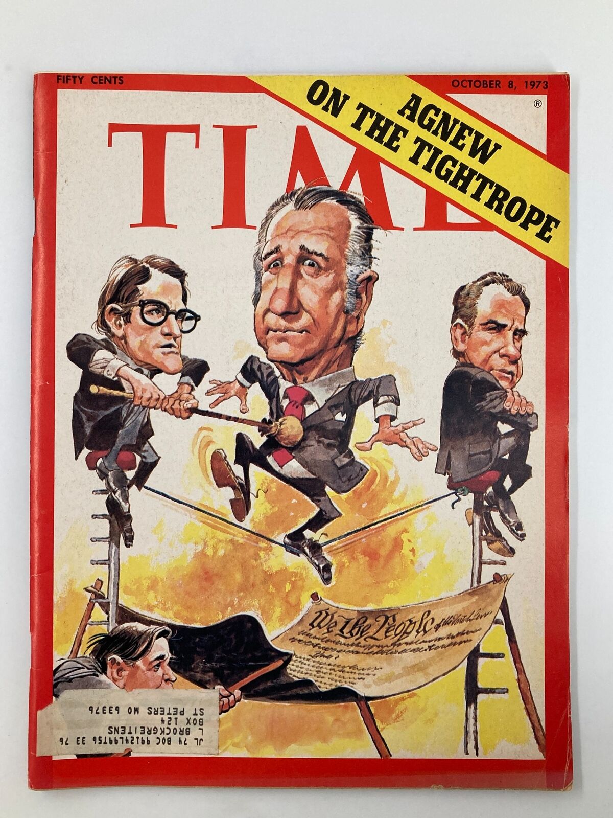 VTG Time Magazine October 8 1973 Spiro Agnew On The Tightrope