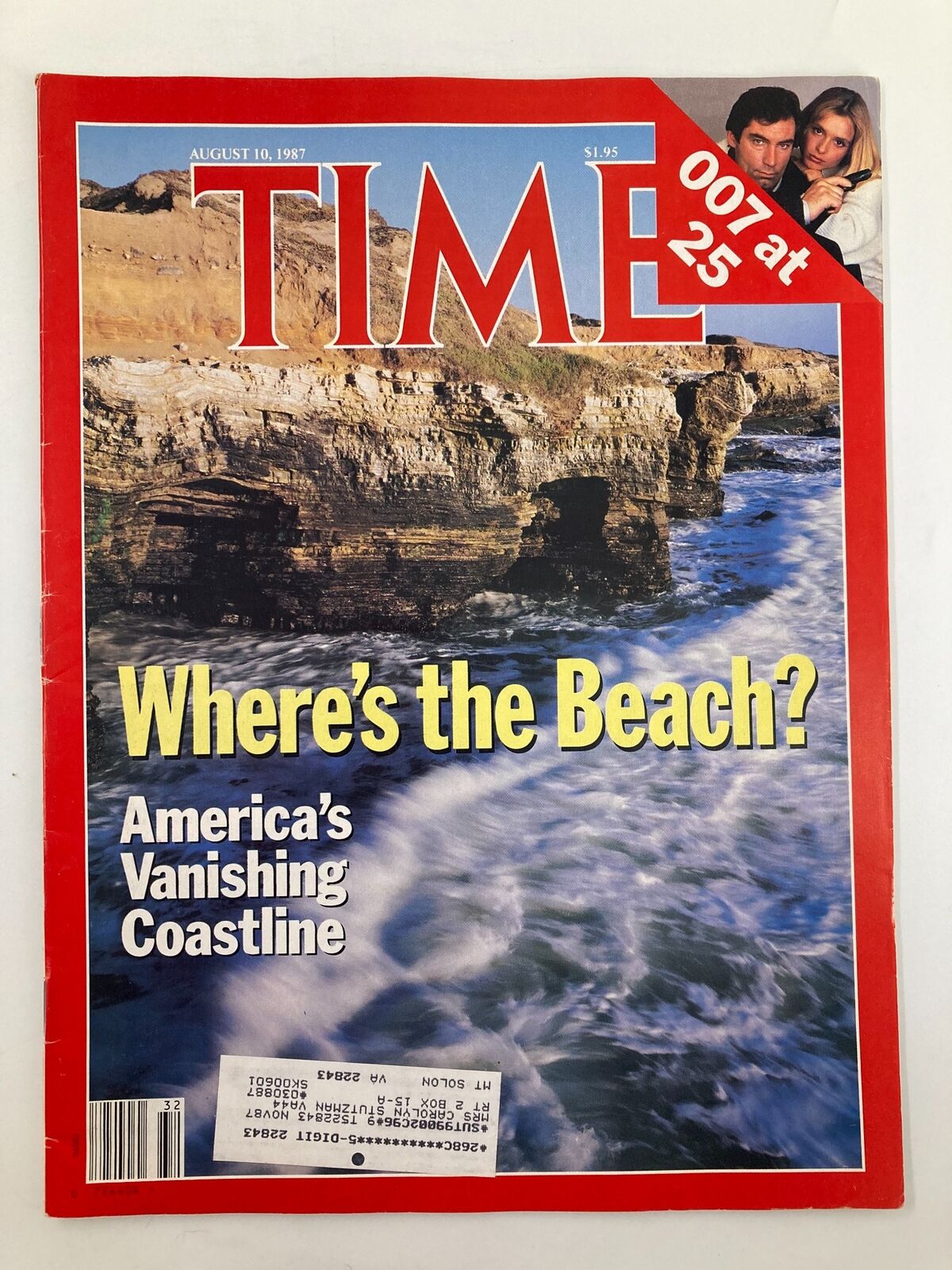 VTG Time Magazine August 10 1987 America's Vanishing Coastline & 007 at 25