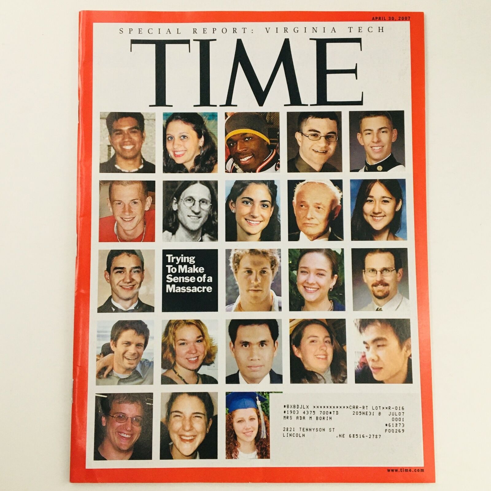 Time Magazine April 30 2007 Virginia Tech Trying To Make Sense of a Massacre, VG