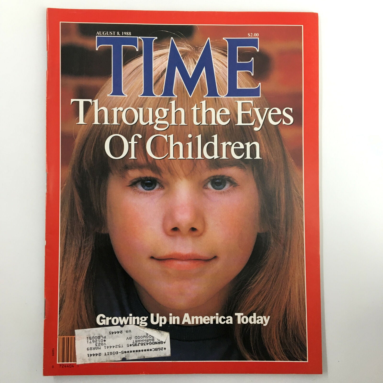 VTG Time Magazine August 8 1988 Through the Eyes of Children in America Today