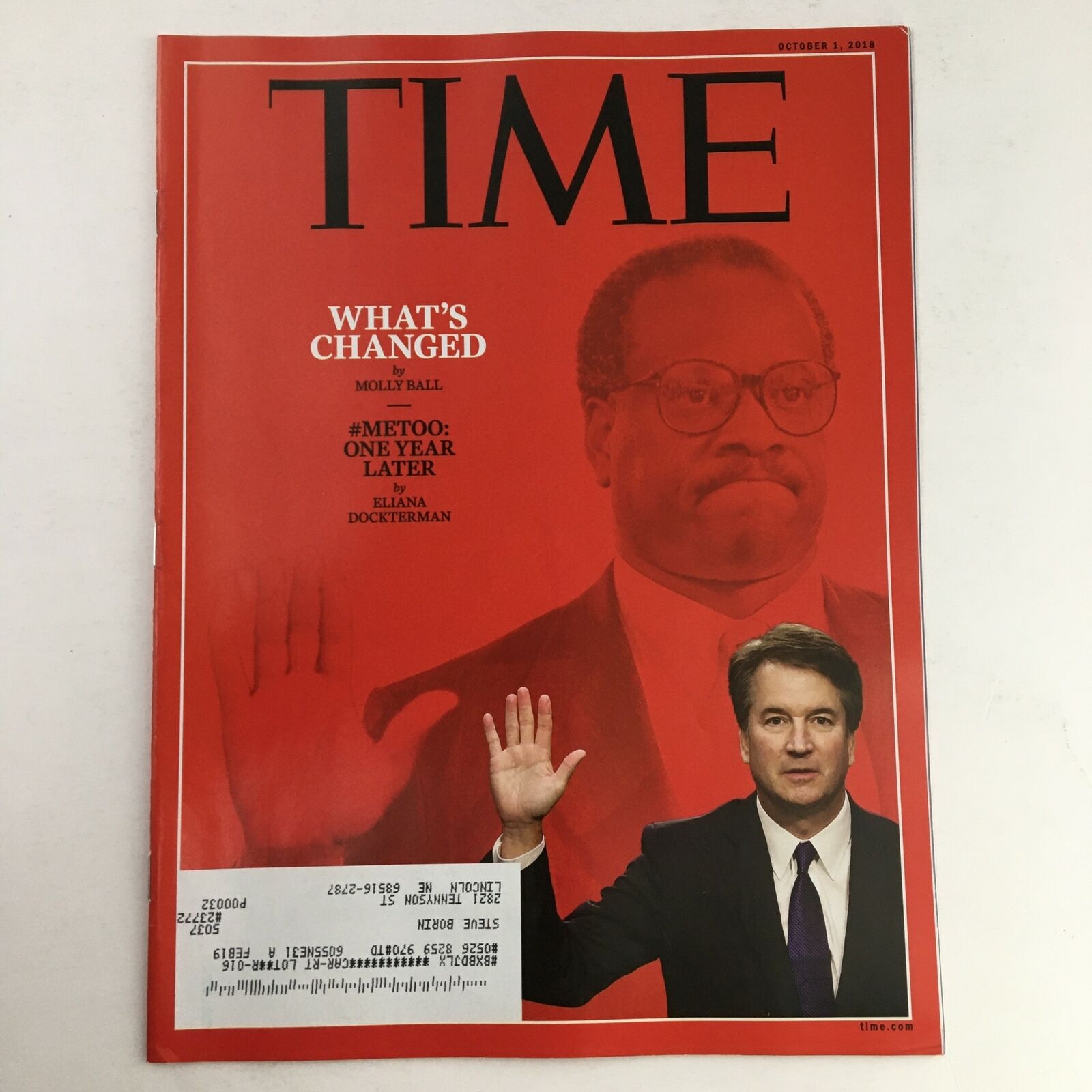 Time Magazine October 1 2018 Brett Kavanaugh & What's Changed by Molly Ball, VG