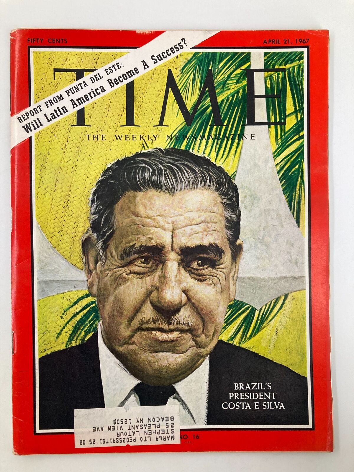 VTG Time Magazine April 21 1967 Vol 89 #16 Brazil's President Costa E Silva