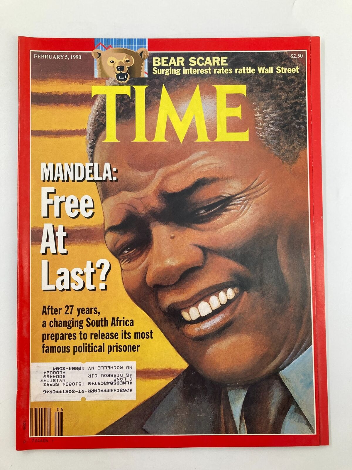 VTG Time Magazine February 5 1990 Nelson Mandela Free At Last After 27 Years