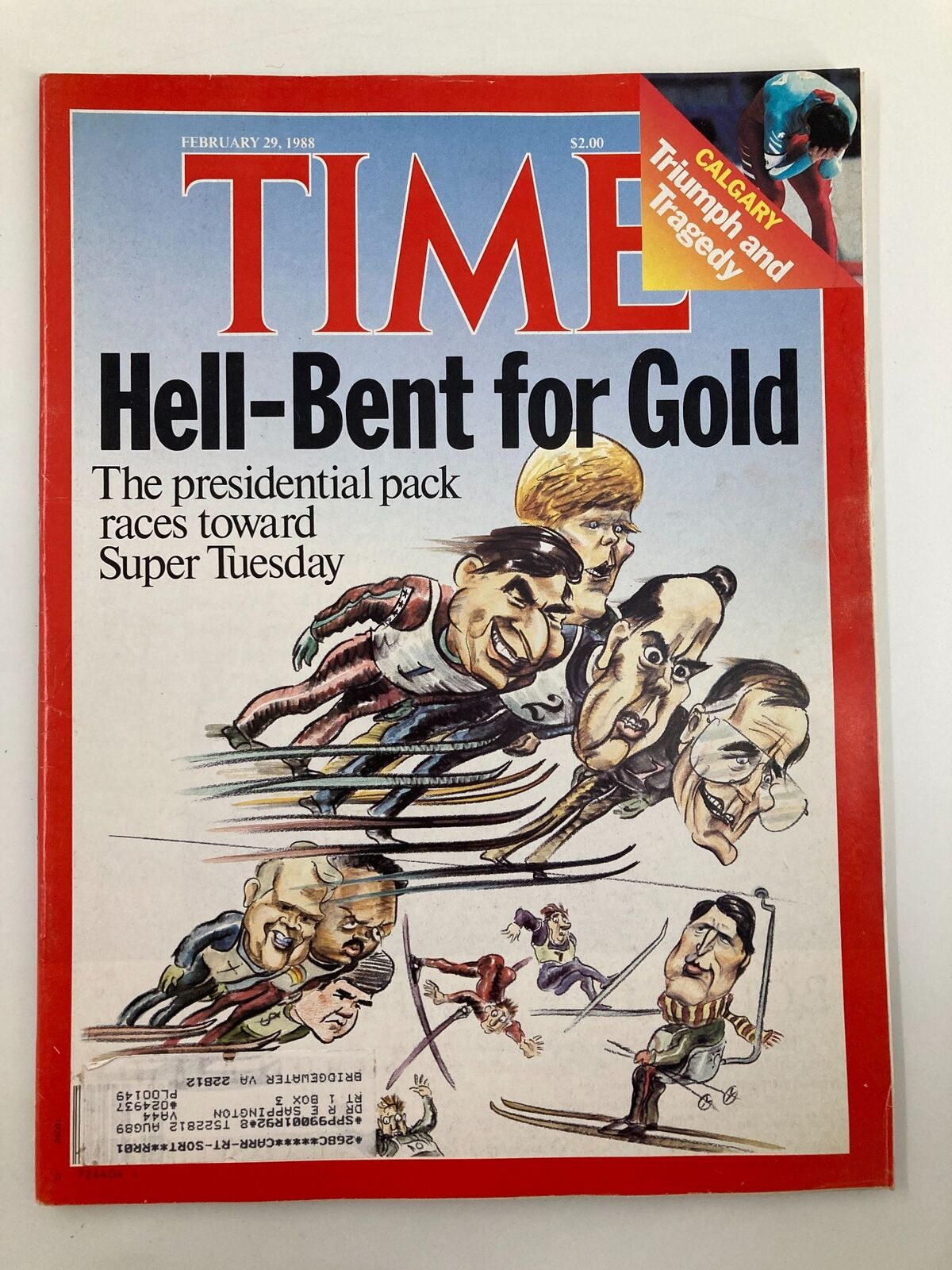 VTG Time Magazine February 29 1988 Hell-Bent for Gold, Calgary Triumph & Tragedy