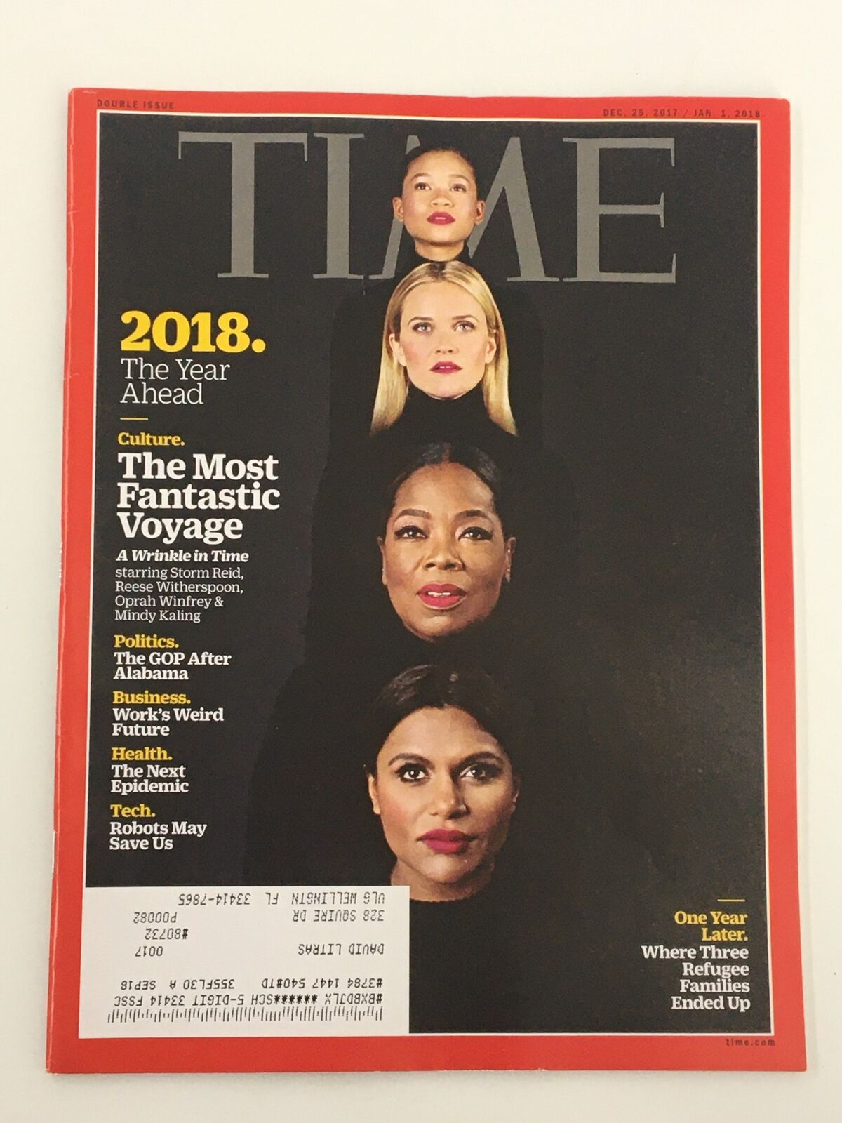 Time Magazine December 25 2017 Storm Reid, Reese, Oprah and Mindy Kaling