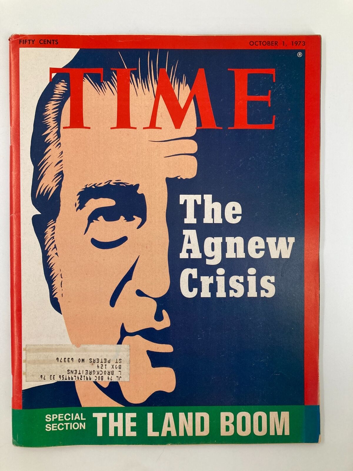 VTG Time Magazine October 1 1973 The Spiro Agnew Crisis, The Land Boom