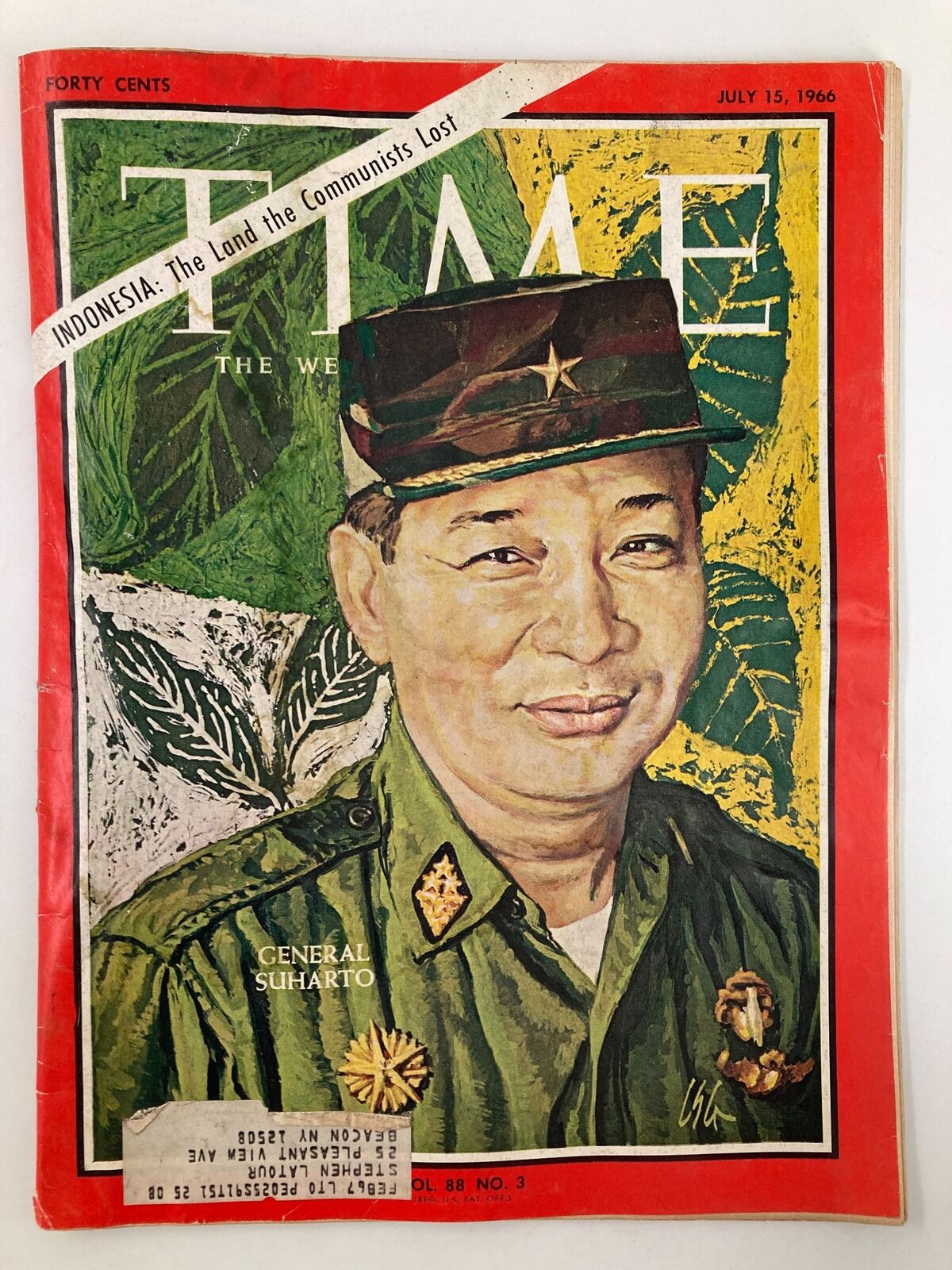 VTG Time Magazine July 15 1966 Vol 88 #3 General Suharto of Indonesia