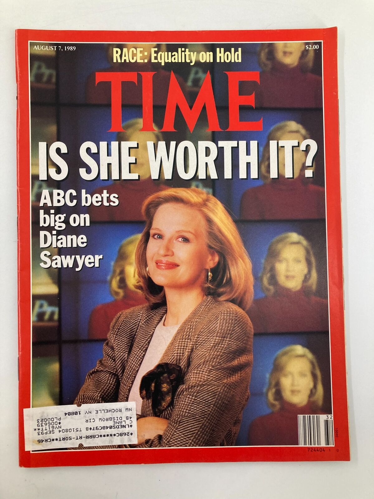 VTG Time Magazine August 7 1989 ABC Bets Big On Diane Sawyer Is She Worth It VG