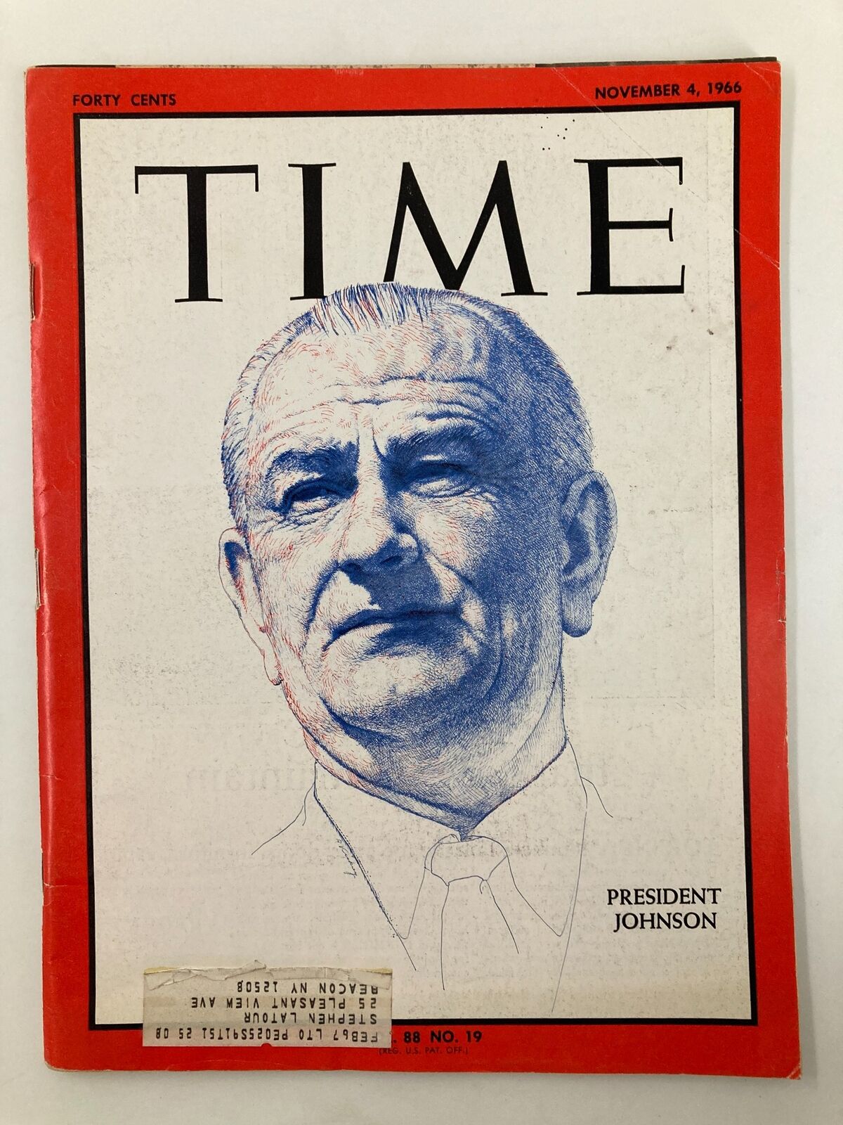 VTG Time Magazine November 4 1966 Vol 88 #19 President Lyndon B. Johnson