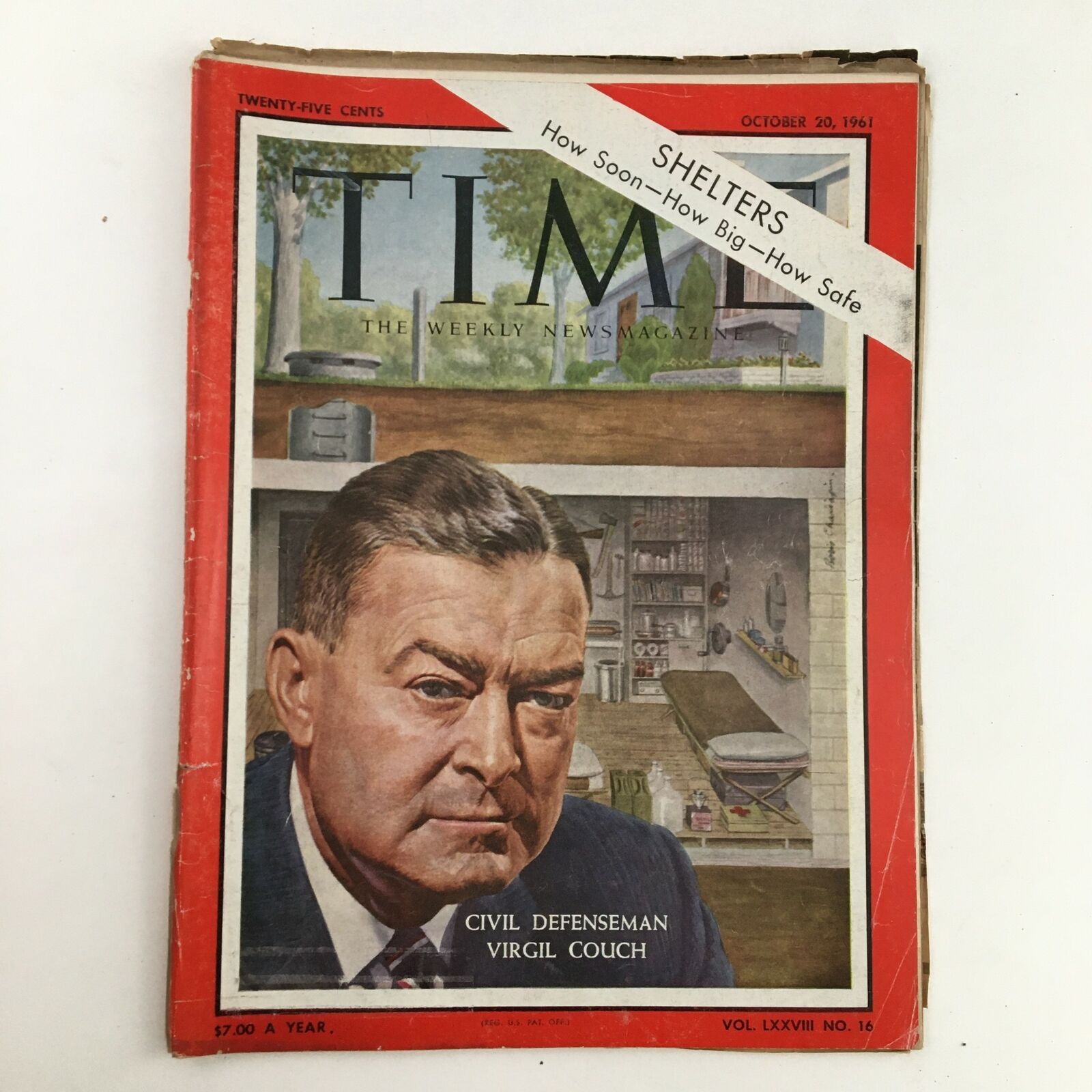 Time Magazine October 20 1961 Vol. 78 No. 16 Civil Defenseman Virgil Couch