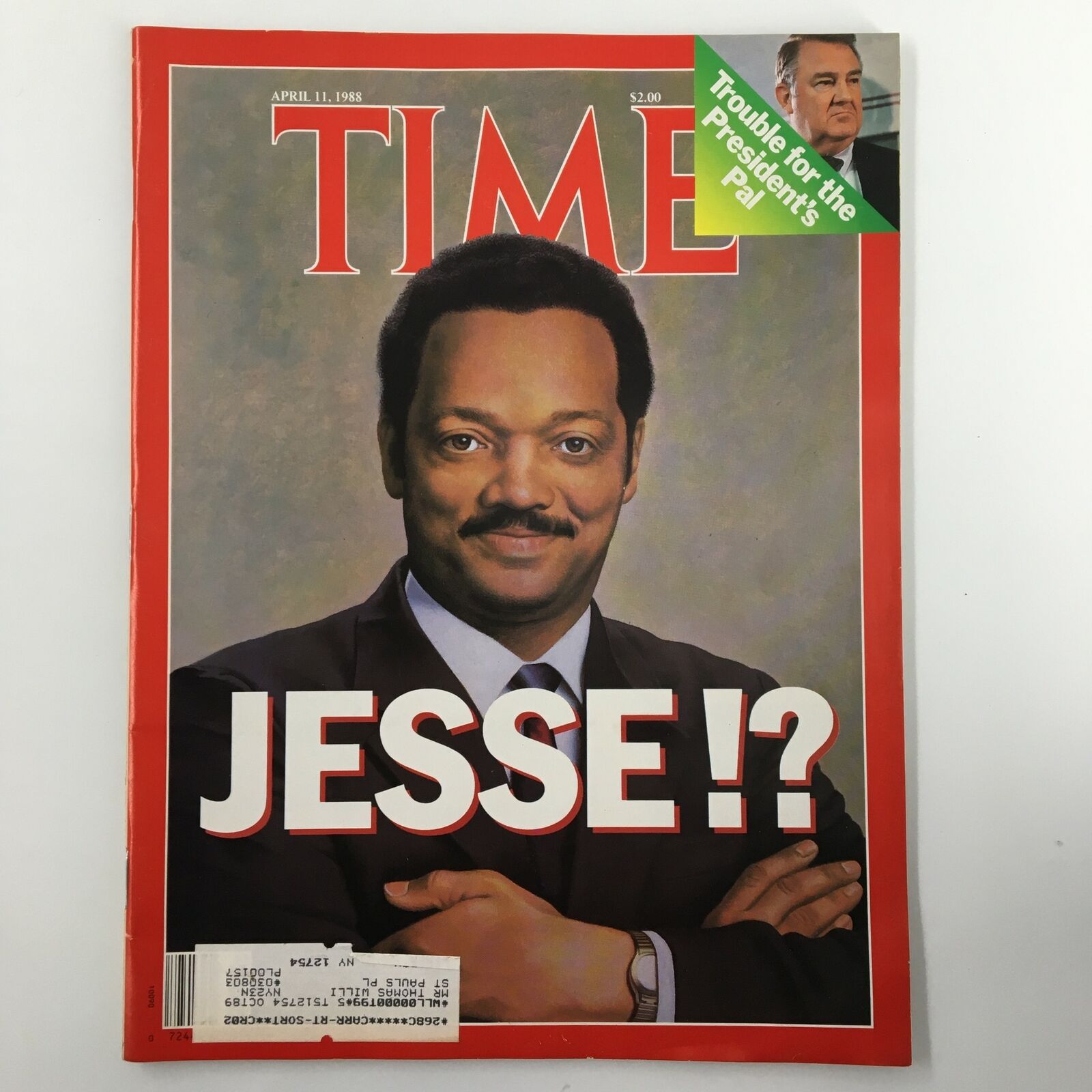 VTG Time Magazine April 11 1988 Jesse Jackson & Trouble for the President's Pal