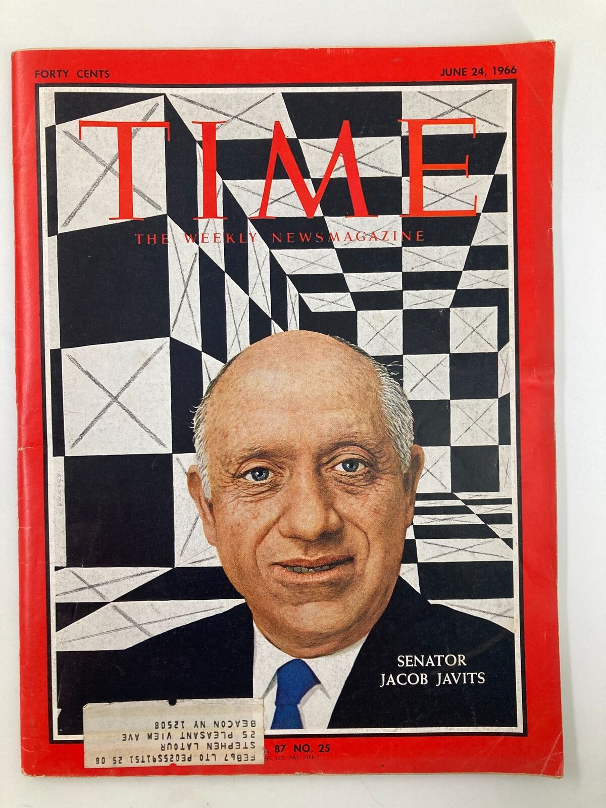 VTG Time Magazine June 24 1966 Vol 87 #25 Senator Jacob Javits