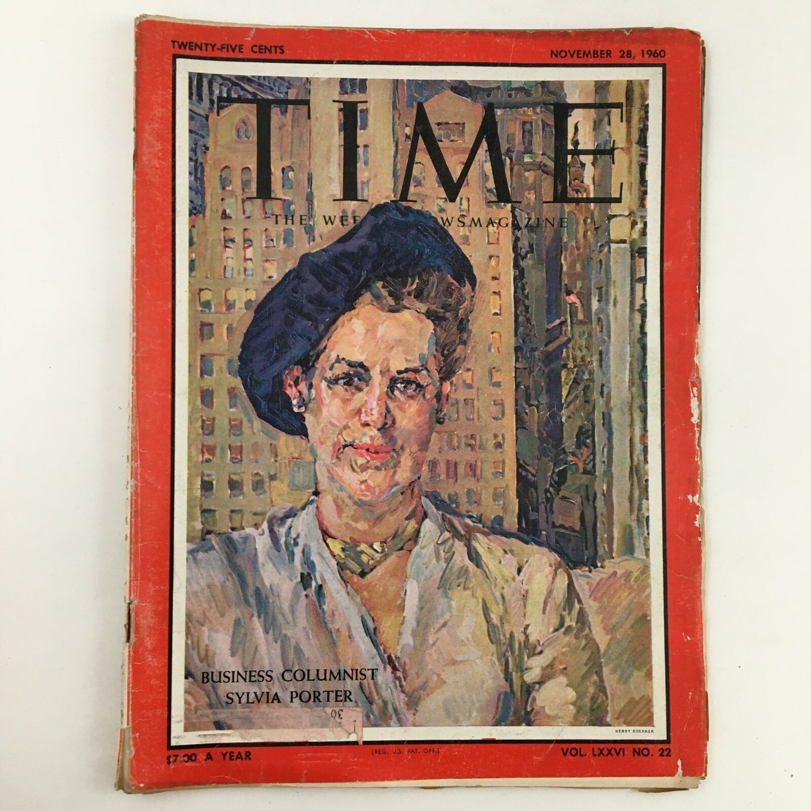 Time Magazine November 28 1960 Vol. 76 No. 22 Business Columnist Sylvia Porter