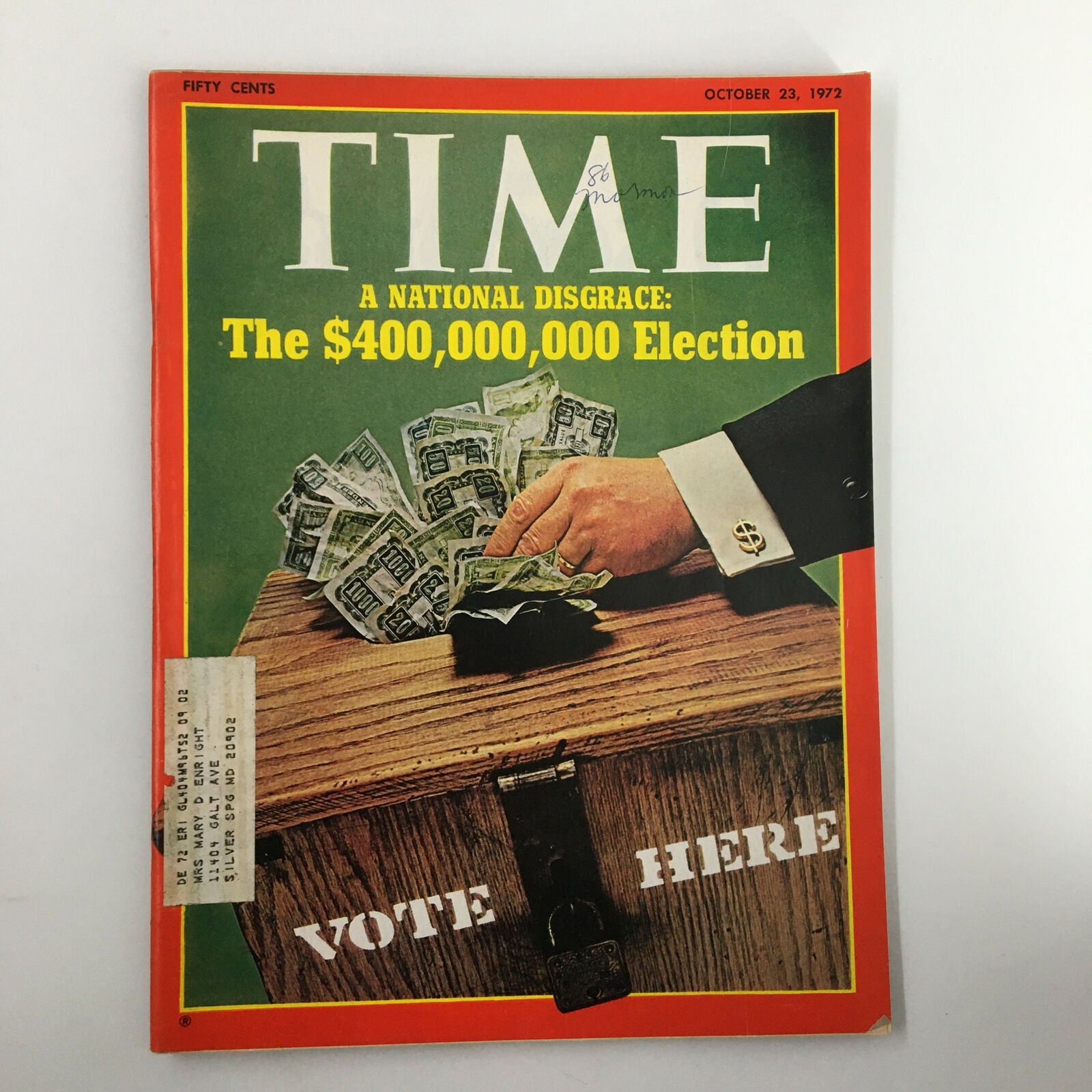 VTG Time Magazine October 23 1972 A National Disgrace The $400,000,000 Election