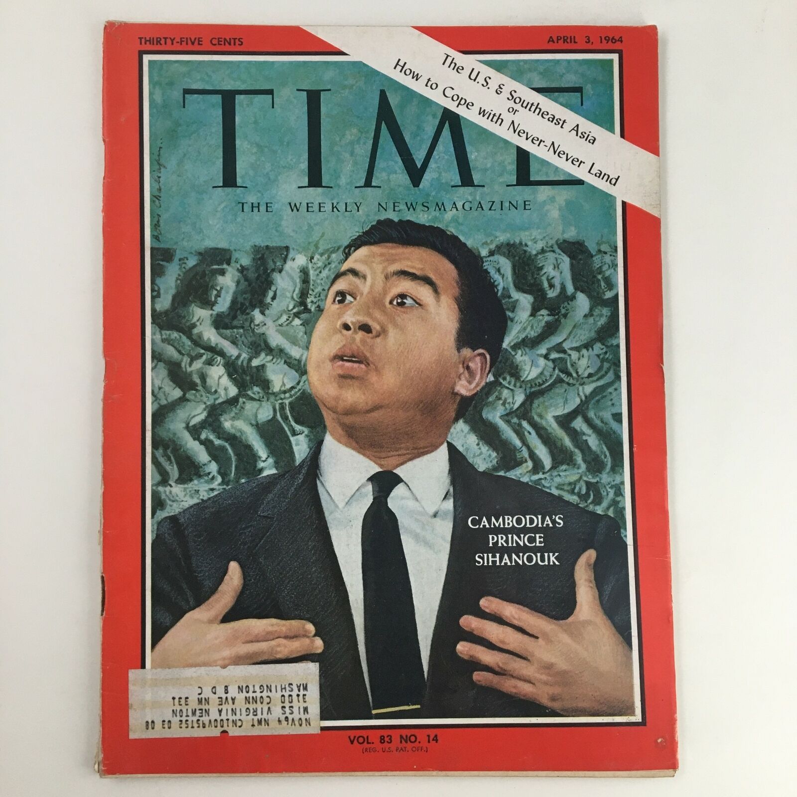 Time Magazine April 3 1964 Vol. 83 No. 14 Cambodia's Prince Shanouk