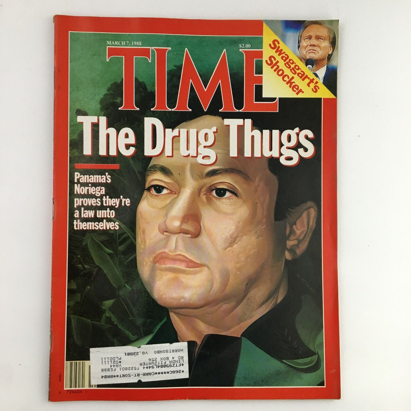 Time Magazine March 7 1988 Vol. 131 No. 10 Manuel Noriega & Jimmy Swaggart