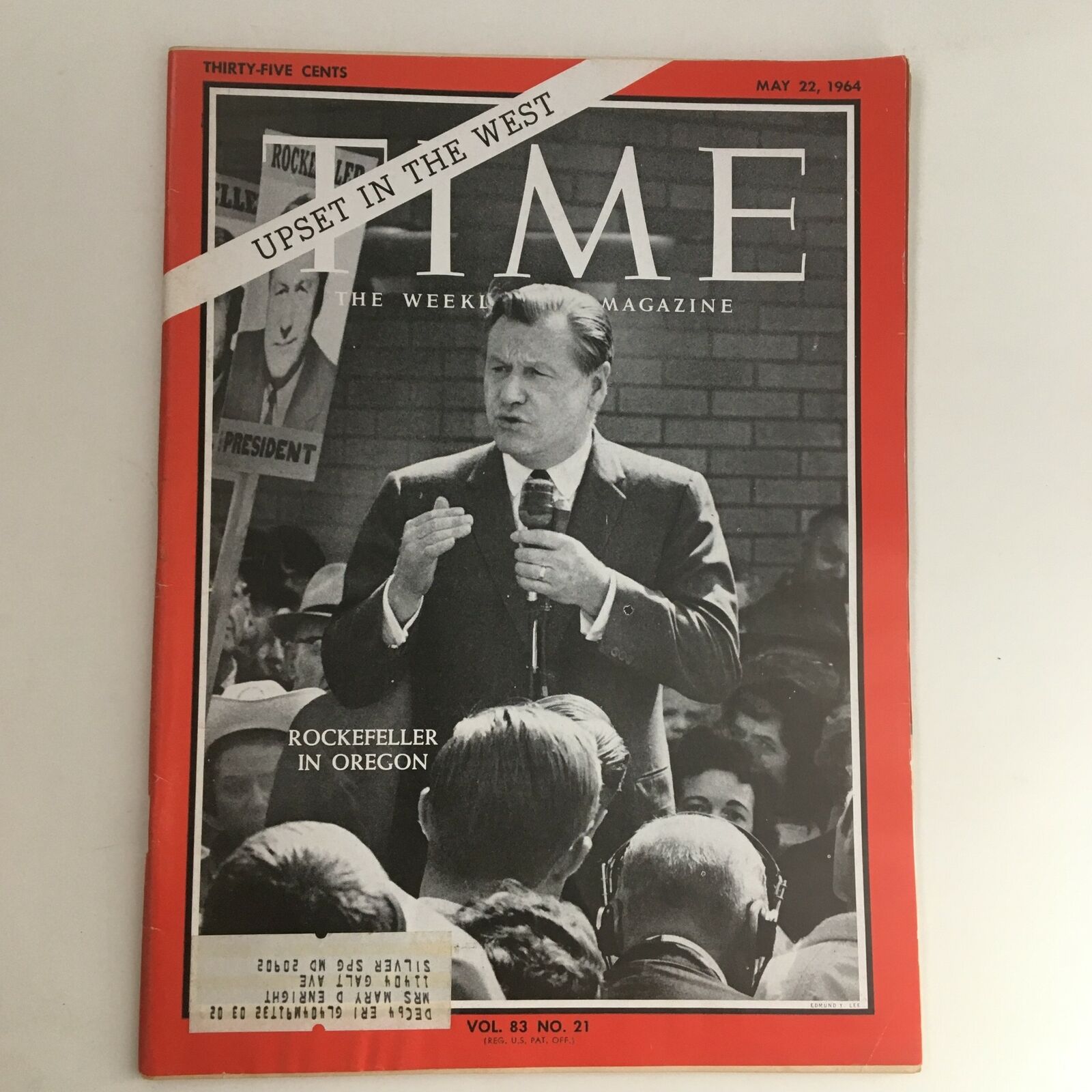 Time Magazine May 22 1964 Vol. 83 No. 21 Nelson Rockefeller in Oregon