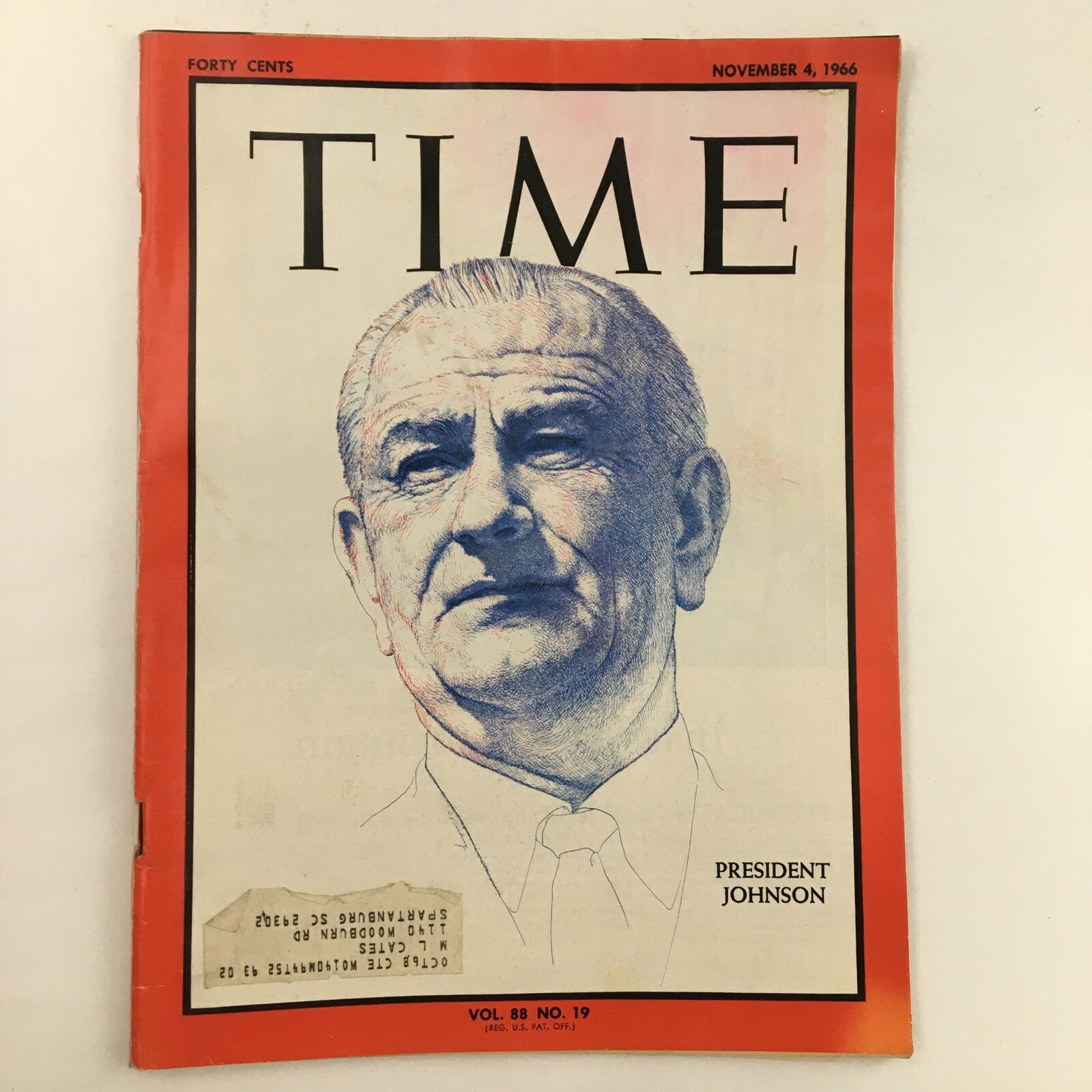 Time Magazine November 4 1966 Vol. 88 No. 19 President Lyndon B. Johnson