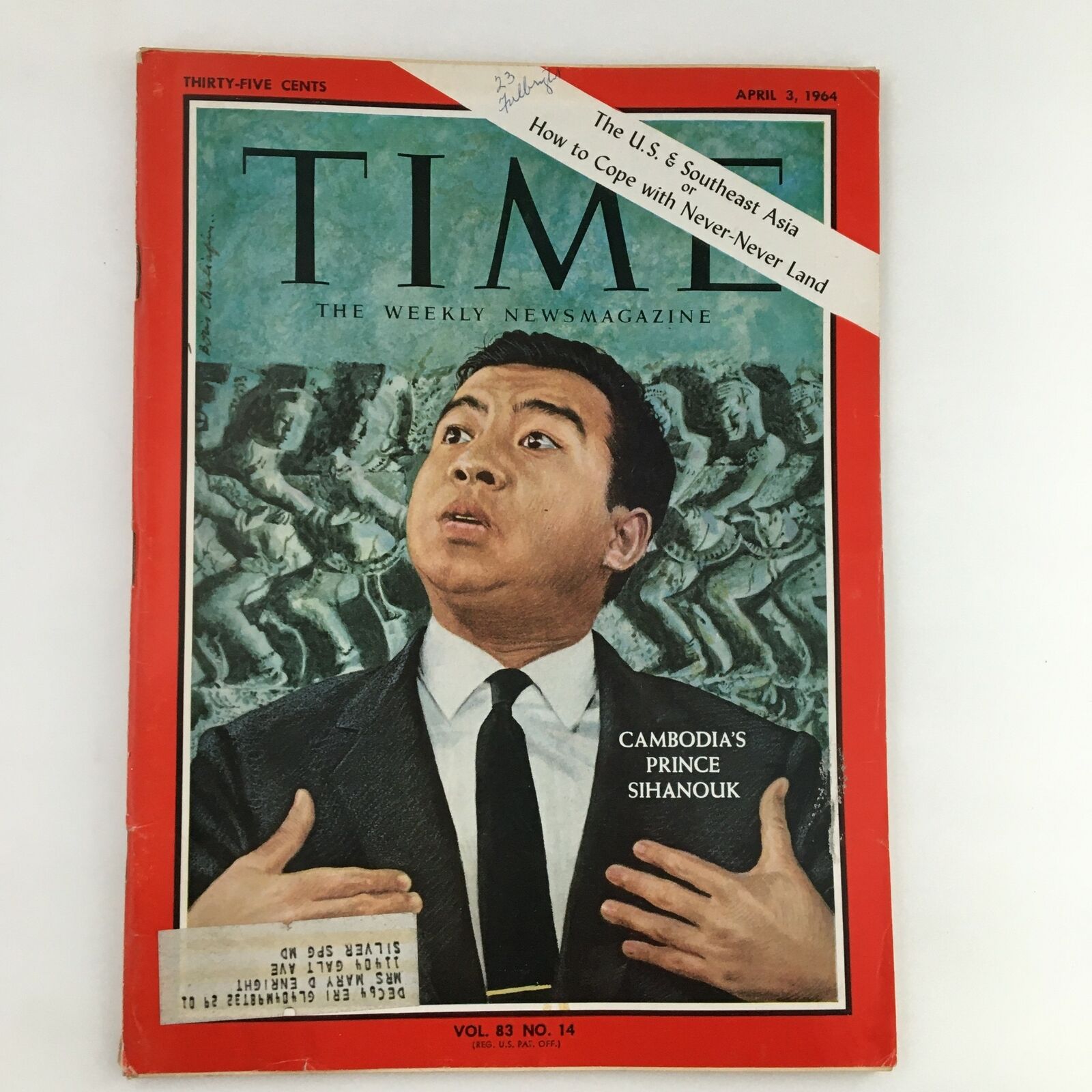 Time Magazine April 3 1964 Vol. 83 No. 14 Cambodia's Prince Sihanouk