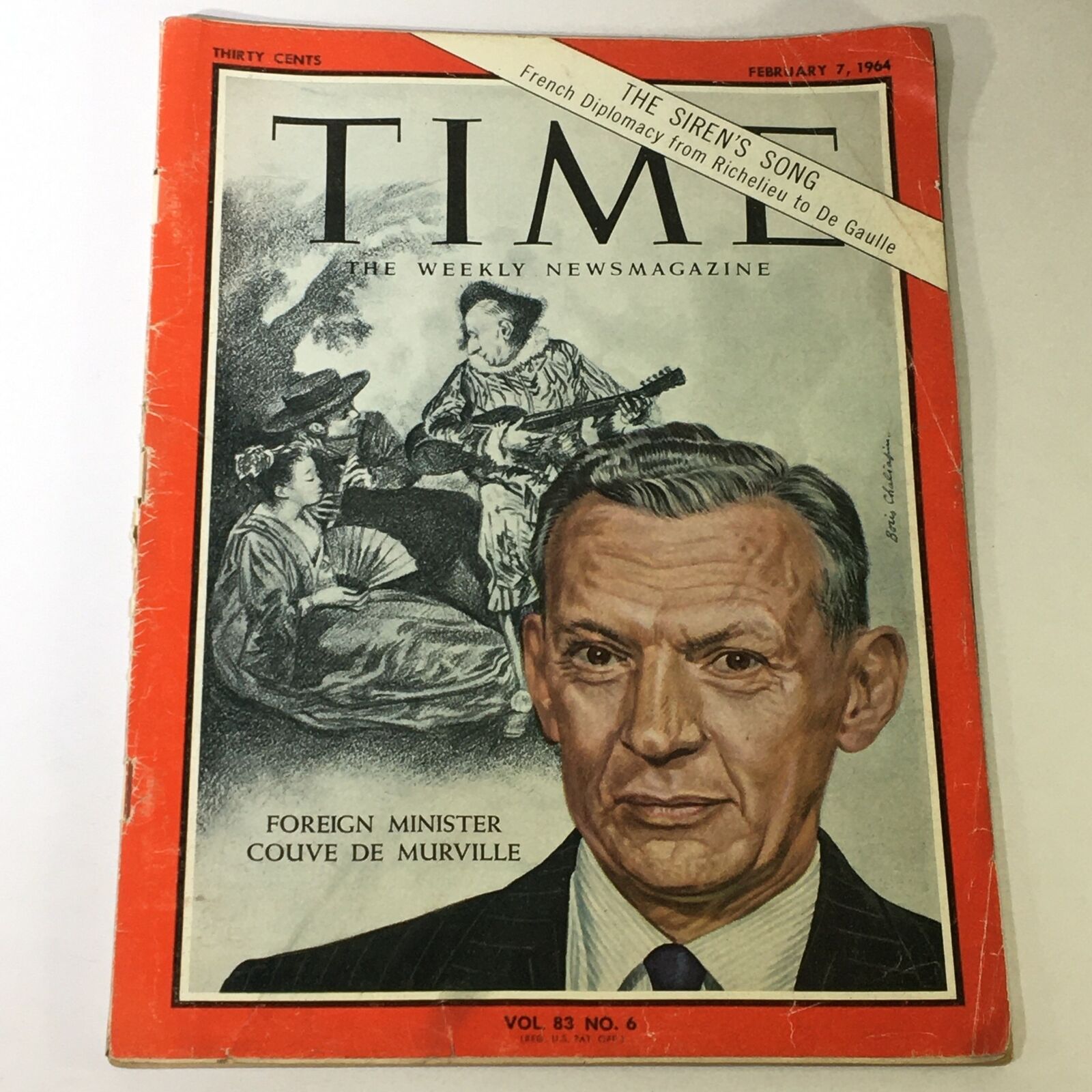 VTG Time Magazine February 7 1964 - Foreign Minister Couve De Murville