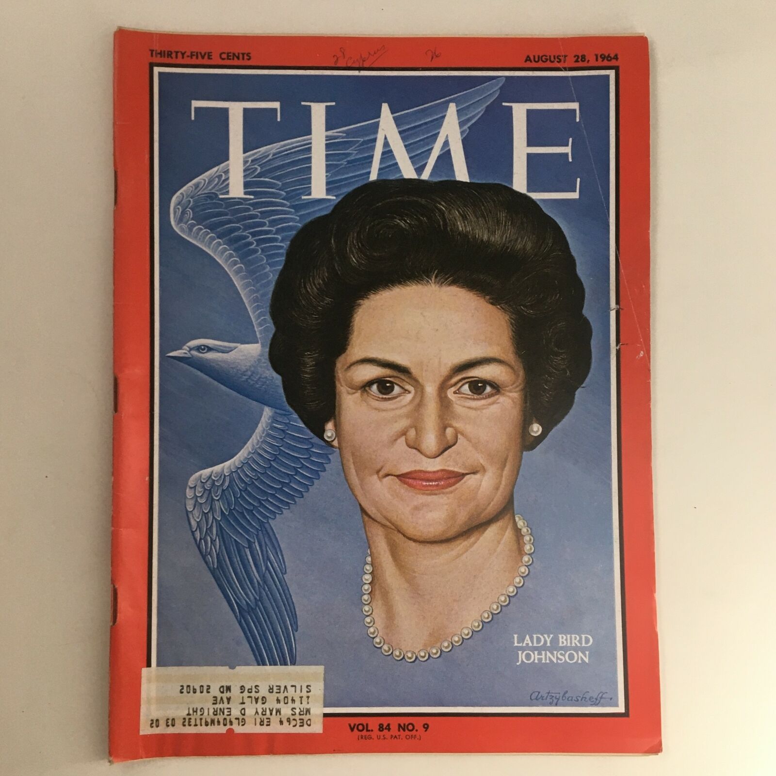 Time Magazine August 28 1964 Vol. 84. No. 9 Claudia Alta "Lady Bird" Johnson