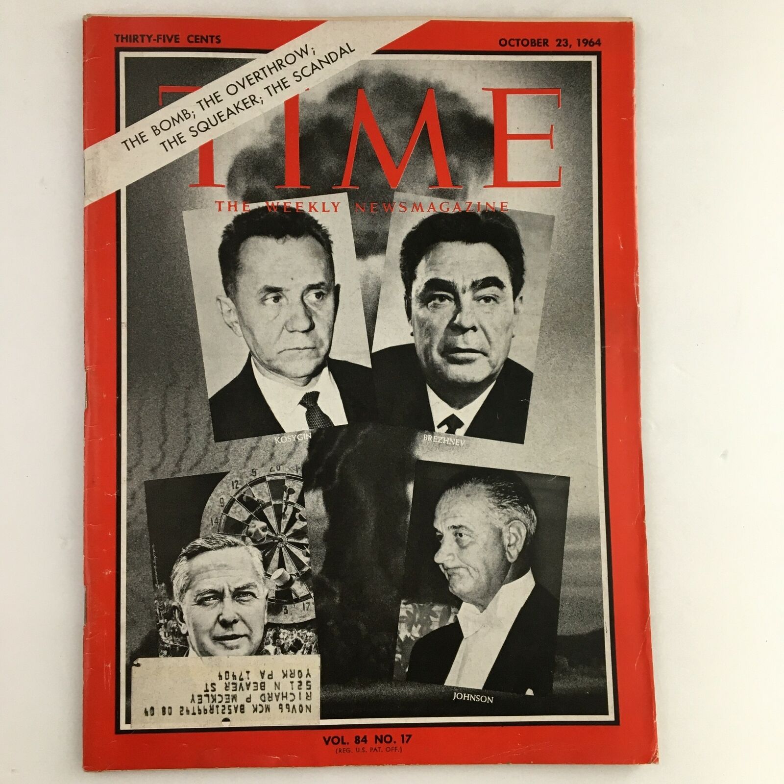 Time Magazine October 23 1964 Vol. 84 No. 17 Alexei Kosygin & Leonid Brezhnev