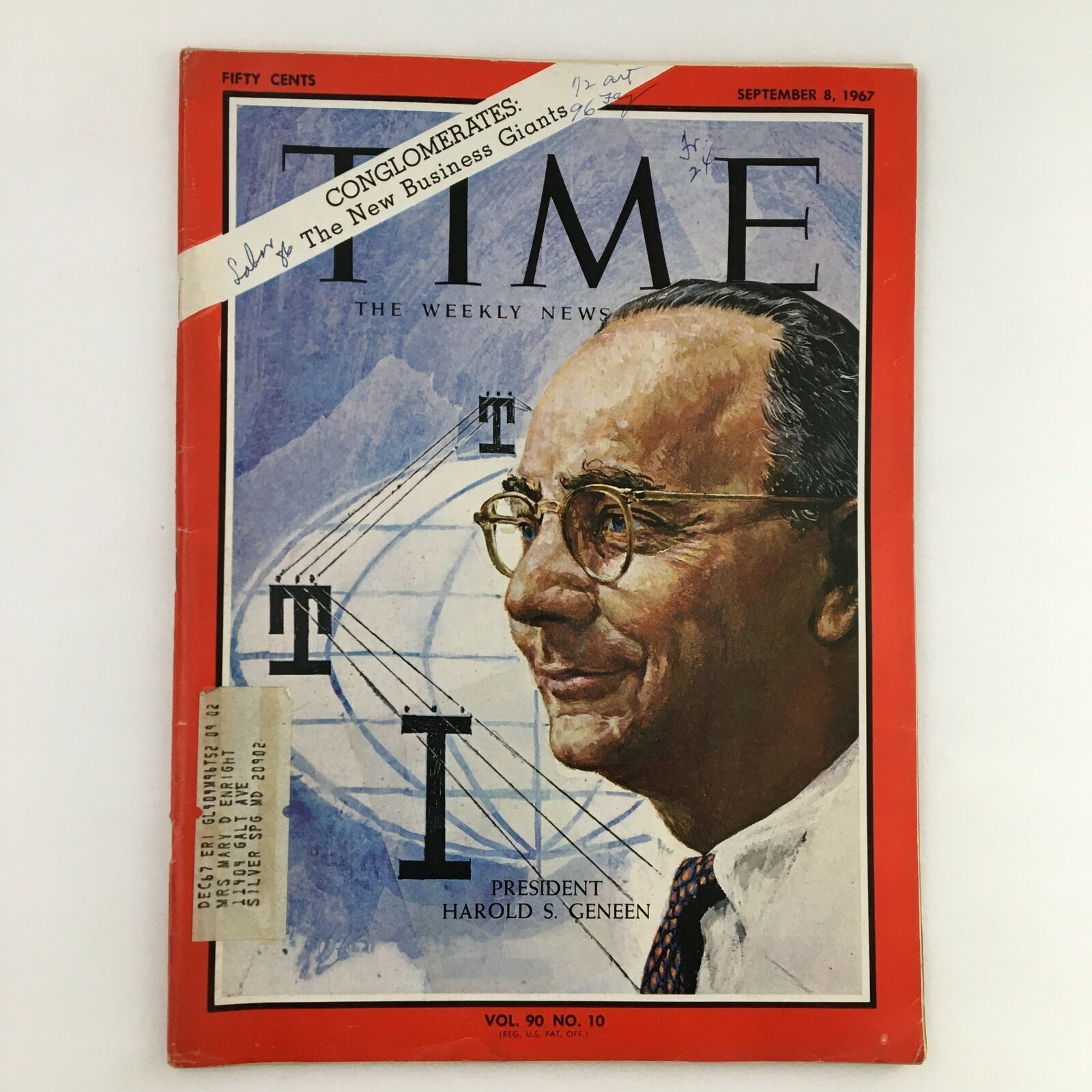 Time Magazine September 8 1967 Vol. 90 No. 10 Conglomerates Pres. Harold Geneen