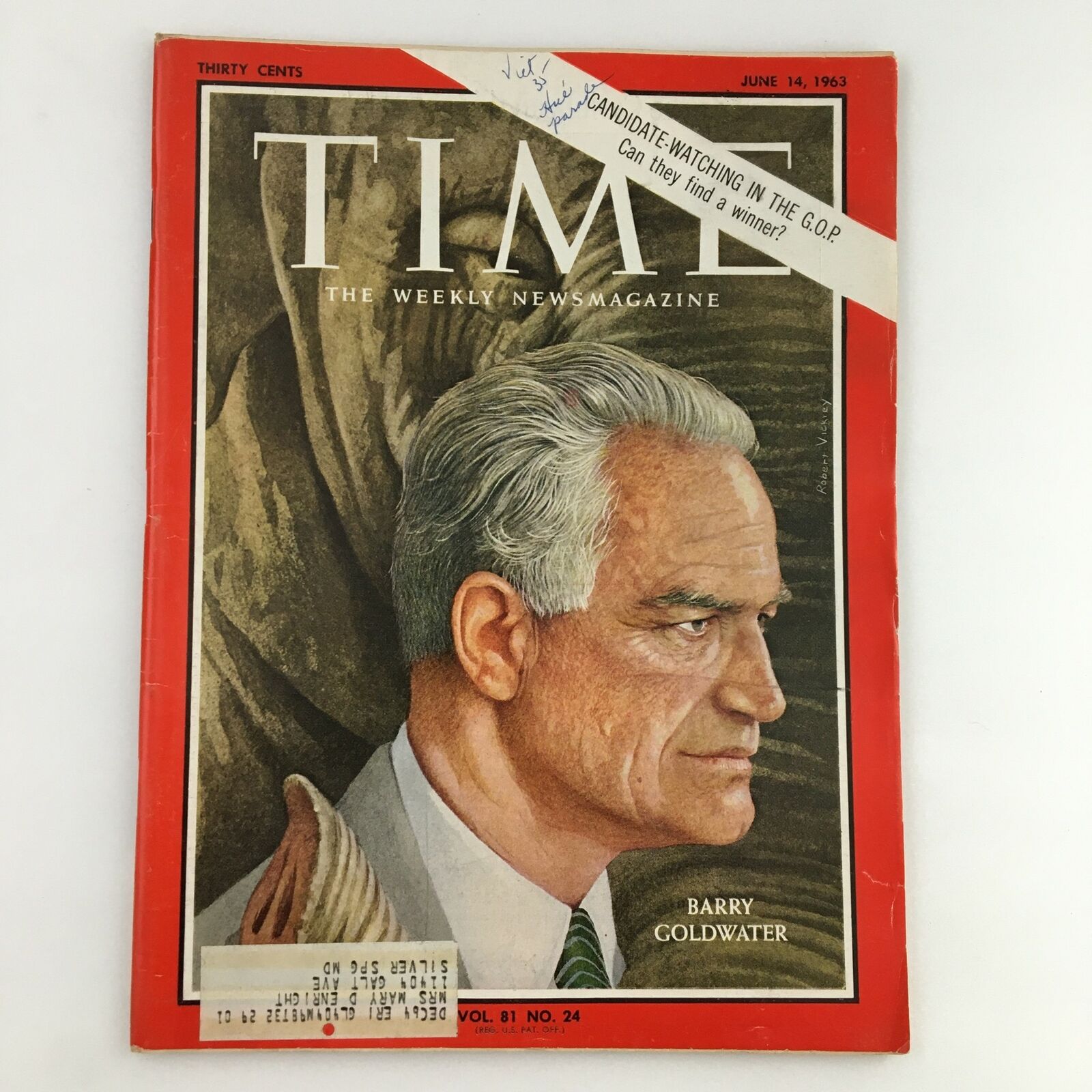 Time Magazine June 14 1963 Vol. 81 No. 24 Politician Senator Barry Goldwater