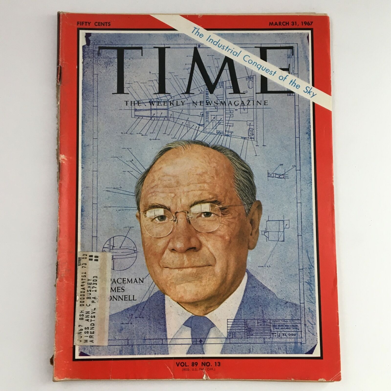 Time Magazine March 31 1967 Vol. 89 No. 13 Spaceman James Smith McDonnell