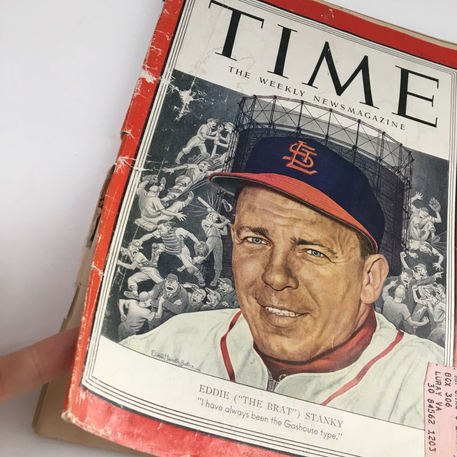 Time Magazine April 28 1952 Vol. 59 No. 17 Eddie 'The Brat' Stanky