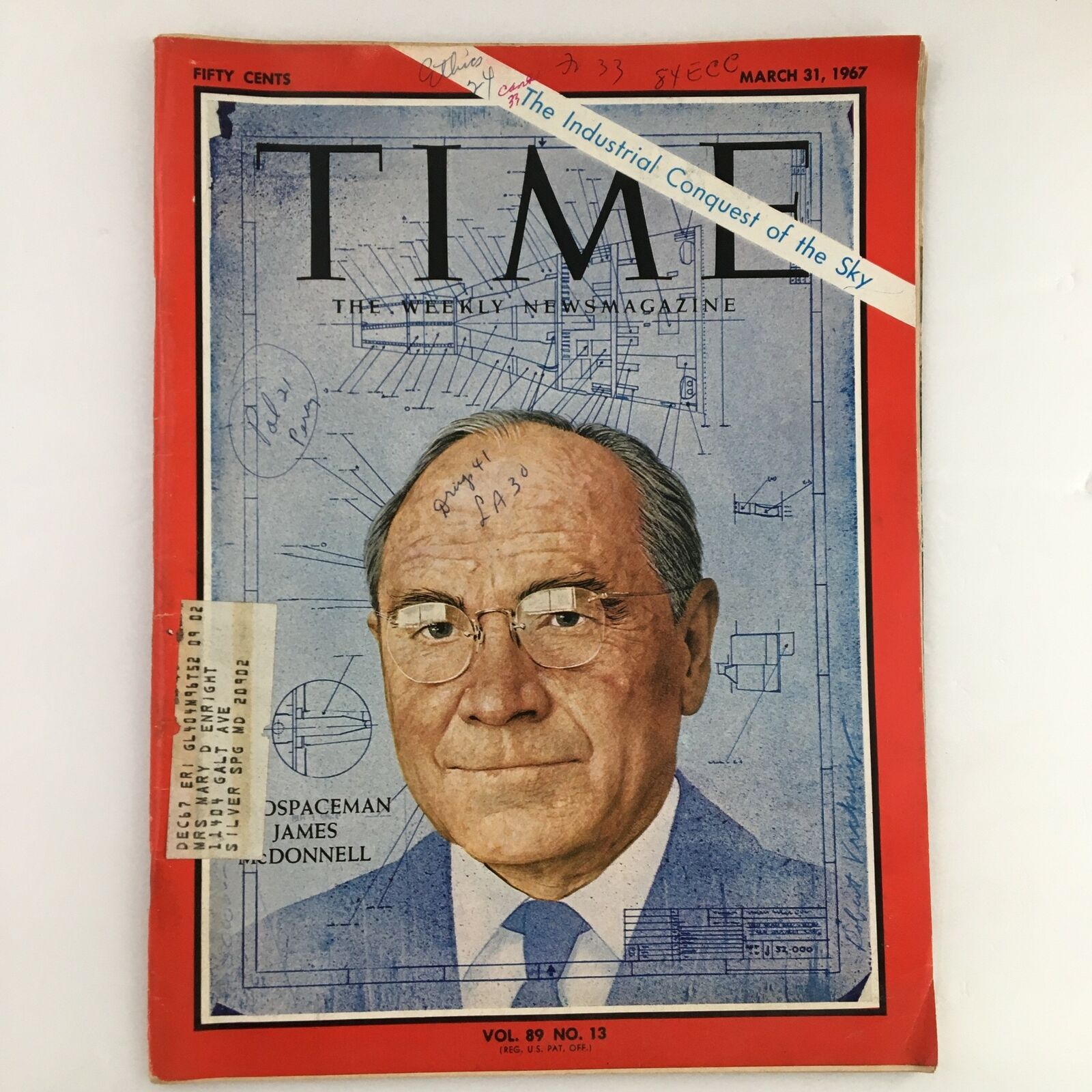 Time Magazine March 31 1967 Vol. 89 No. 13 Aero Spaceman James McDonnell