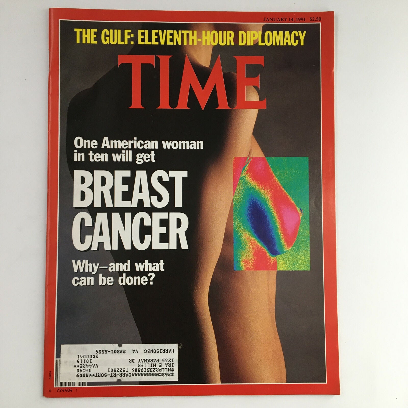 Time Magazine January 14 1991 Breast Cancer & The Gulf Eleventh-Hour Diplomacy