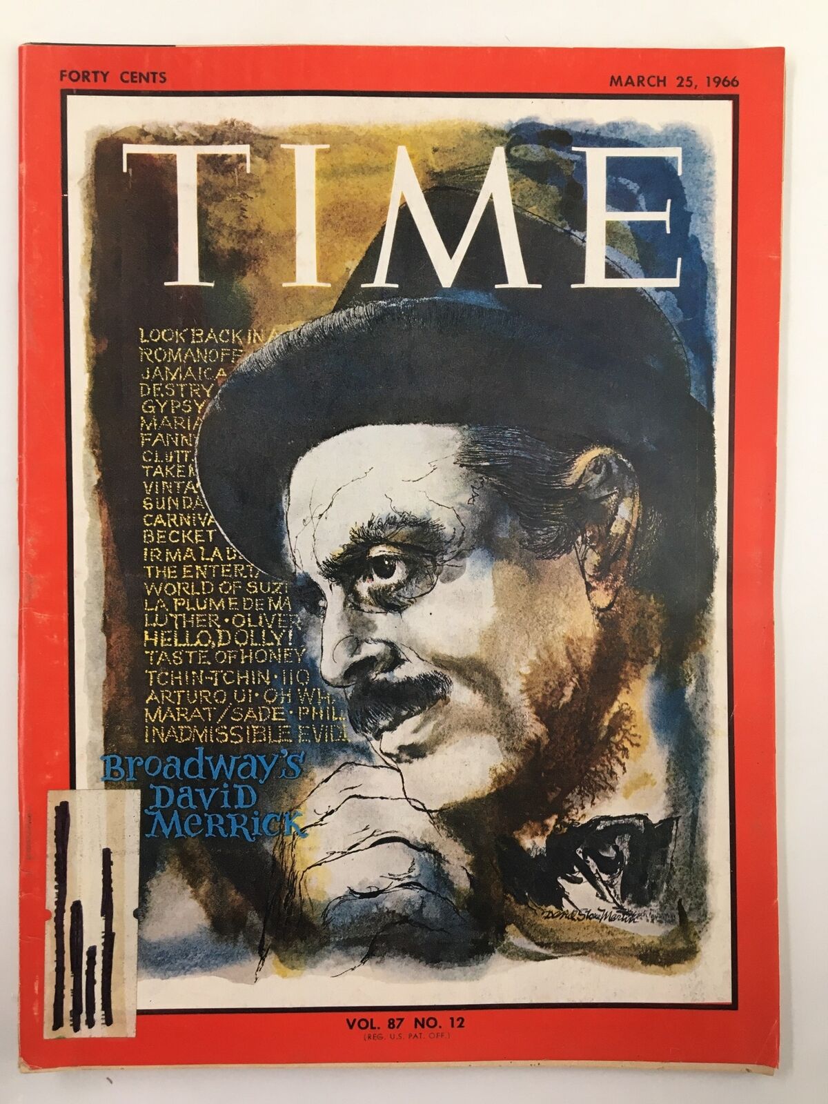 VTG Time Magazine March 25 1966 Vol 87 #12 Broadway's David Merrick