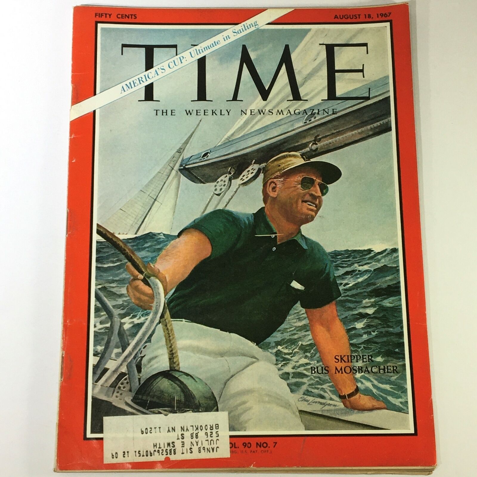 VTG Time Magazine August 18 1967 - Skipper Bus Mosbacher / America's Cup