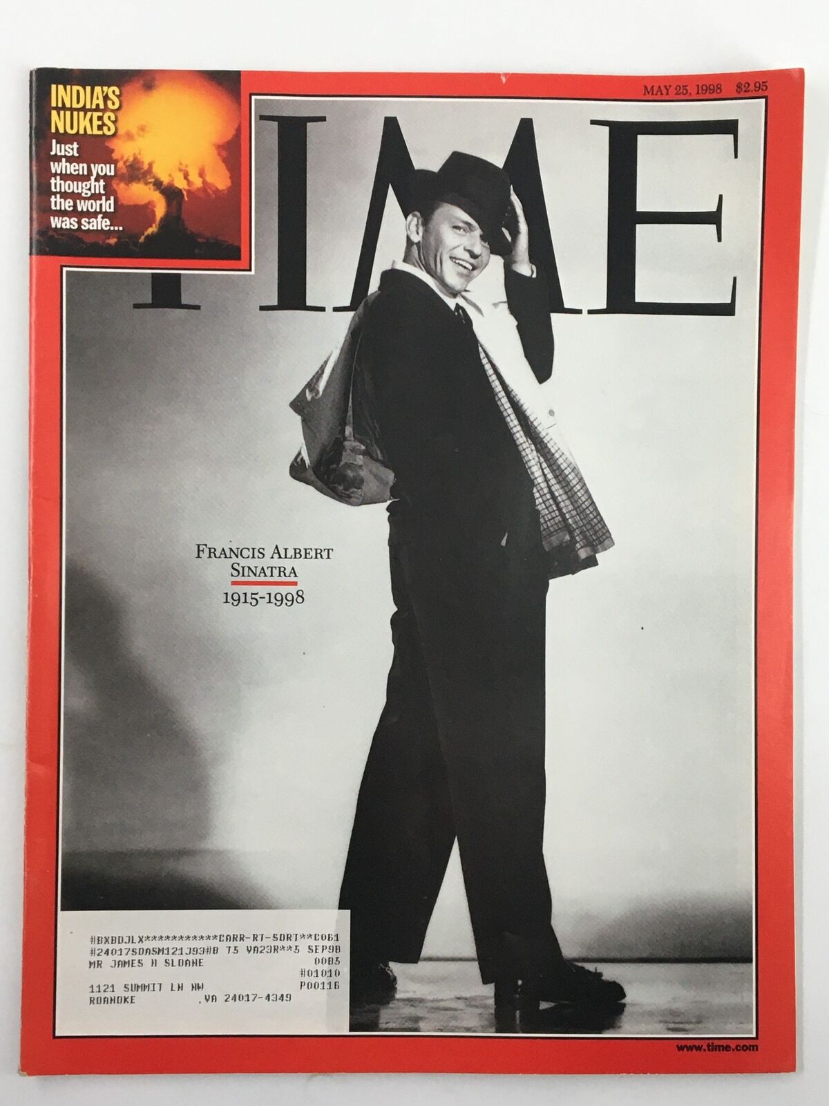 VTG Time Magazine May 25 1998 Loving Memory of Frank Albert Sinatra 1915-1998