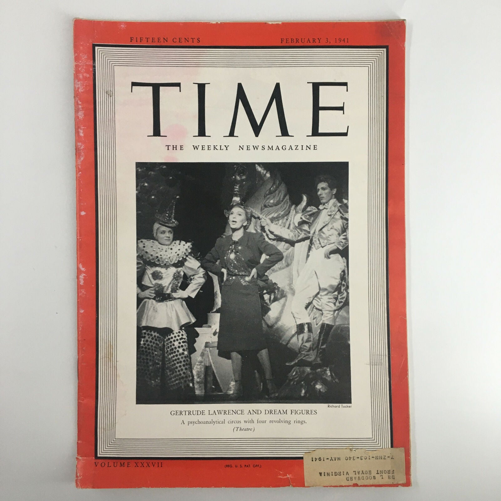 VTG Time Magazine February 3 1941 Vol. 37 No. 5 Gertrude Lawrence Dream Figures