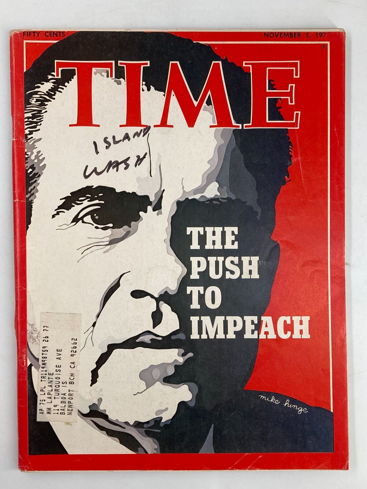 VTG Time Magazine November 5 1973 Richard Nixon The Push to Impeach